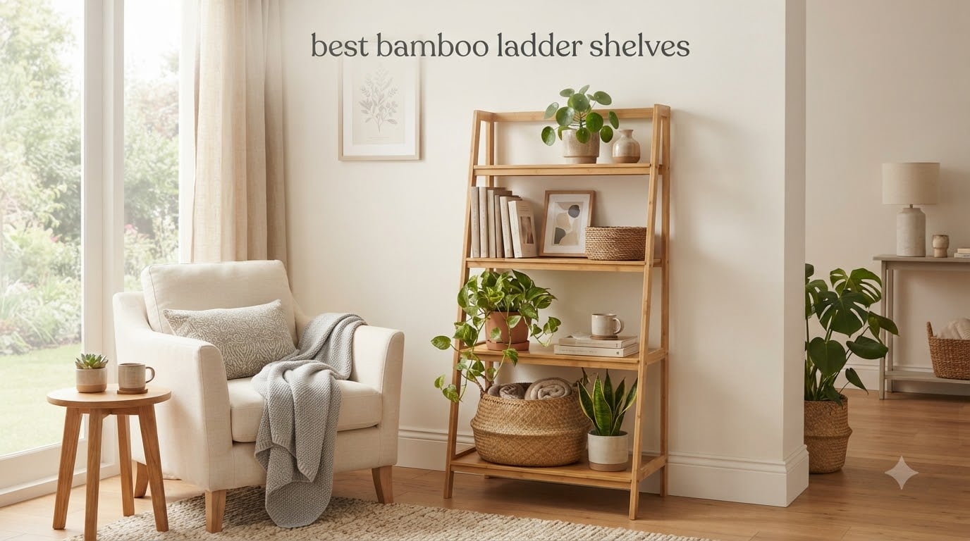 best bamboo ladder shelves