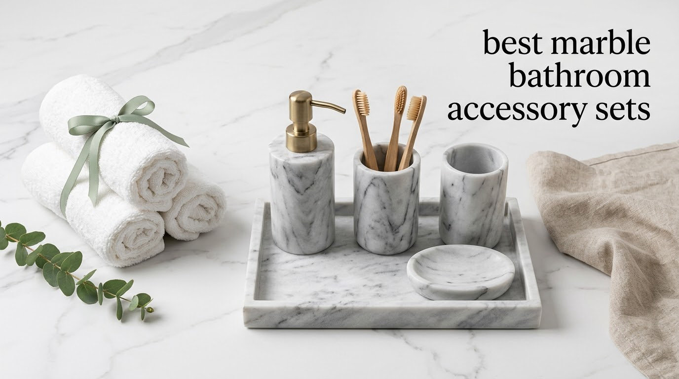 best marble bathroom accessory sets