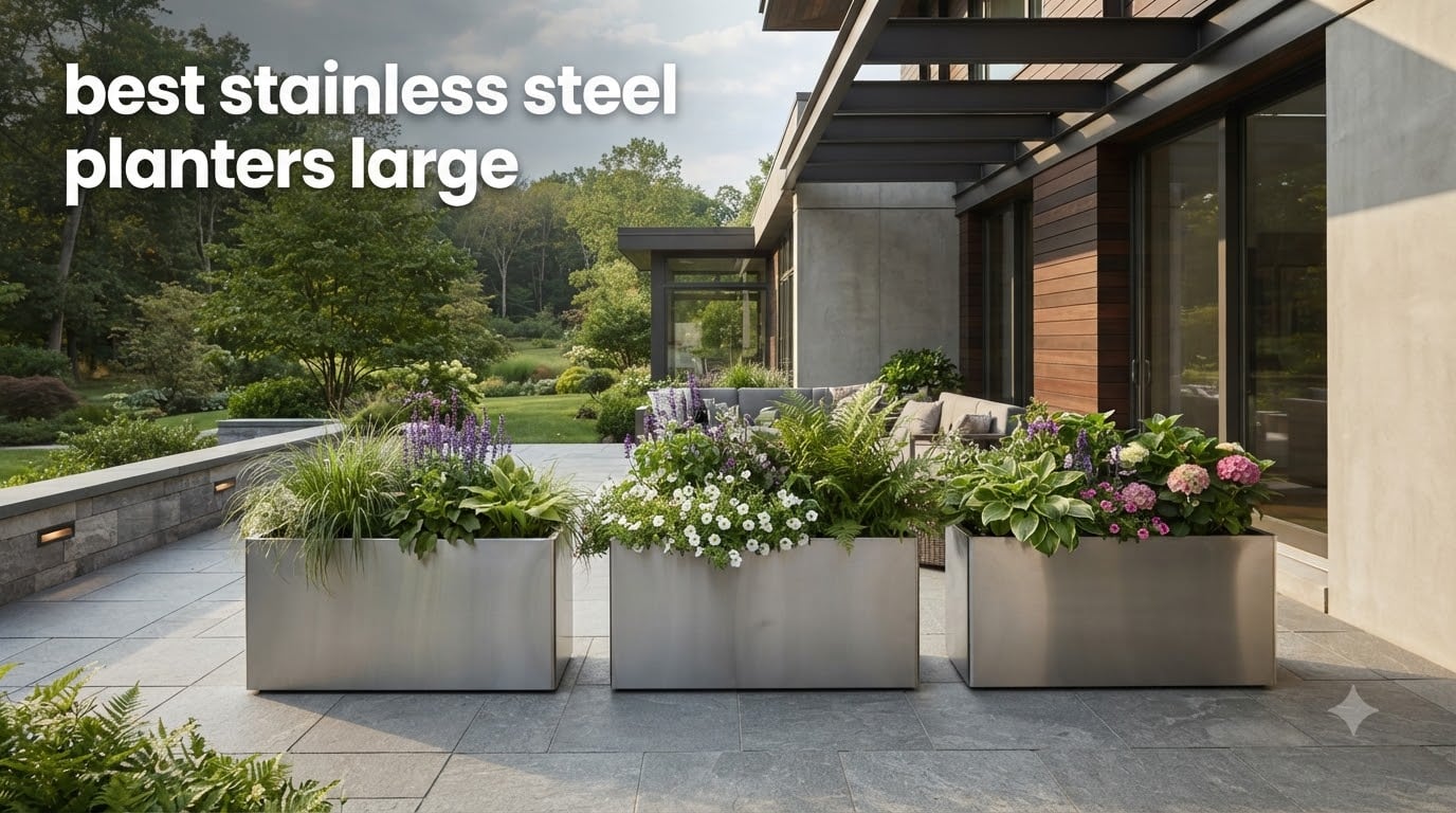best stainless steel planters large