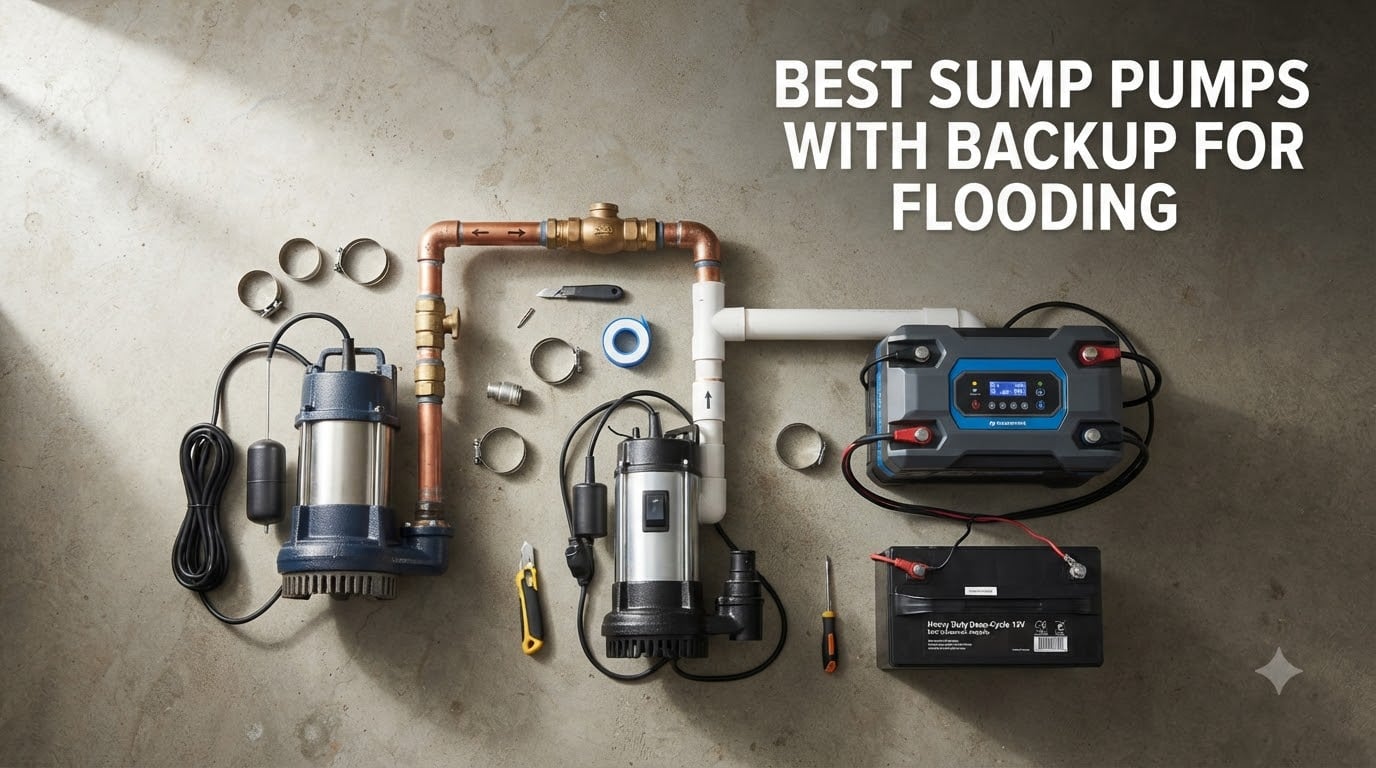 best sump pumps with backup for flooding