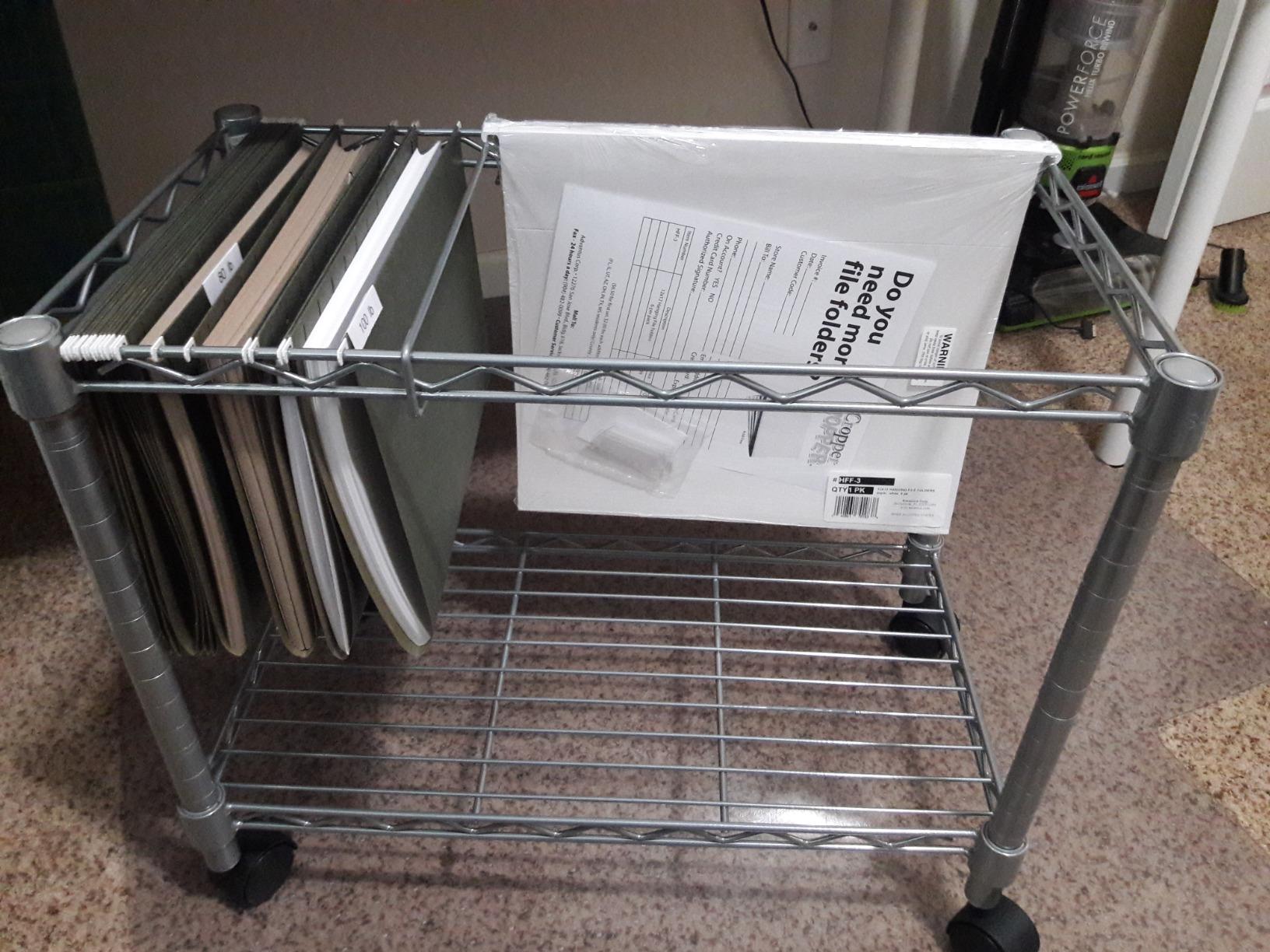 Safco Rolling Cart, Fits Letter and Legal-Size Hanging Folders, Mobile File Storage, Steel, Black customer photo 1