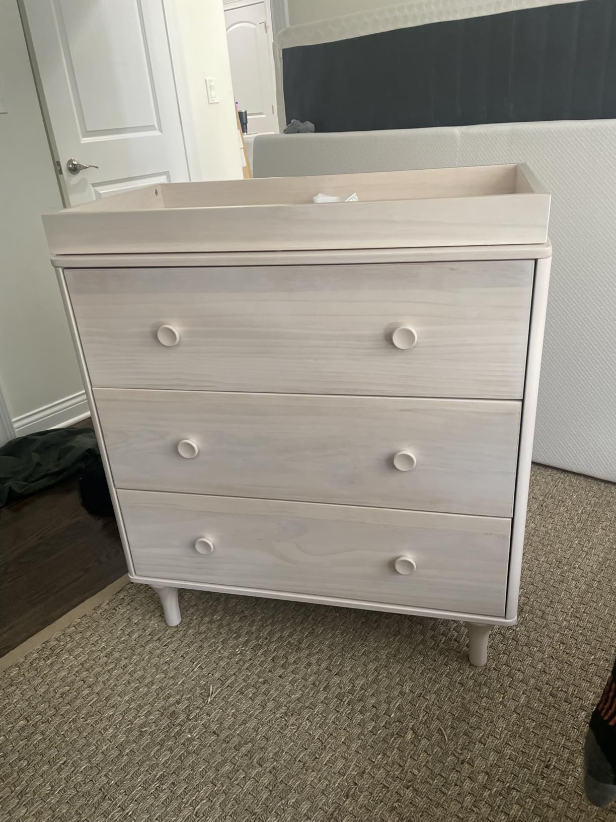 babyletto Lolly 3-Drawer Changer Dresser w/Tray - White & Natural customer photo 1