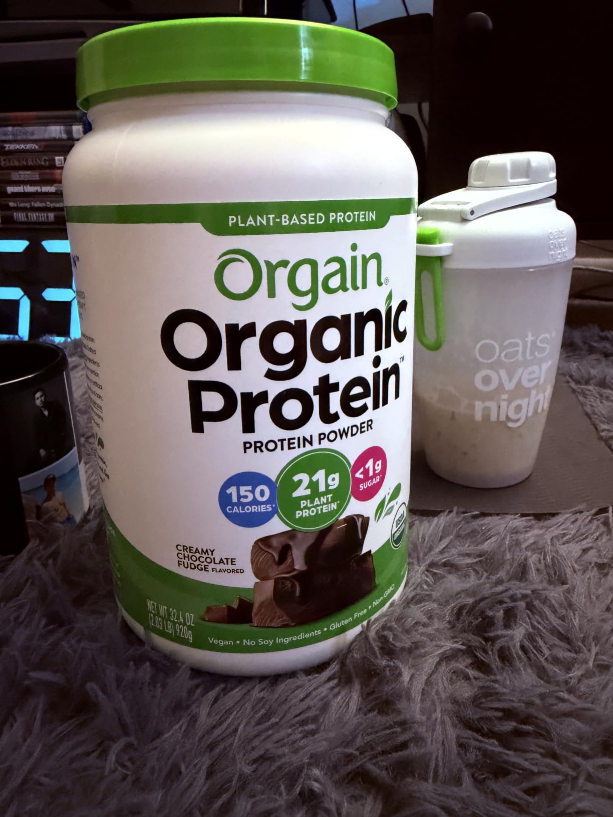 Orgain Organic Vegan 21g Protein Powder, Creamy Chocolate Fudge, 2.03 lb customer photo 1