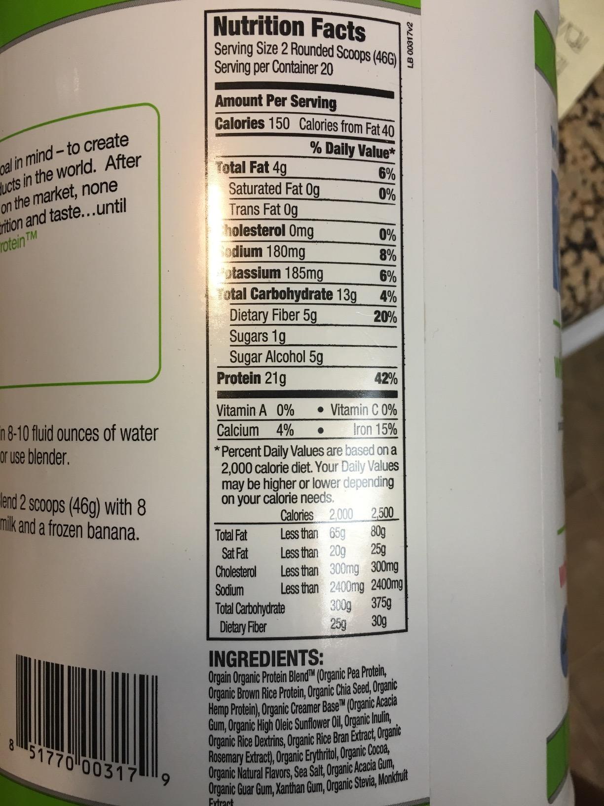 Orgain Organic Vegan 21g Protein Powder, Creamy Chocolate Fudge, 2.03 lb customer photo 2