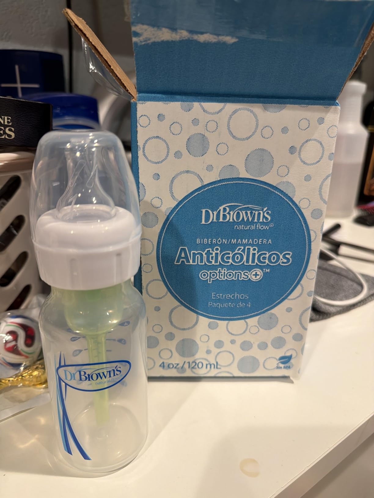 Dr. Brown's Anti-Colic Options+ Narrow Baby Bottle, 8 oz, 4-Pack customer photo 2