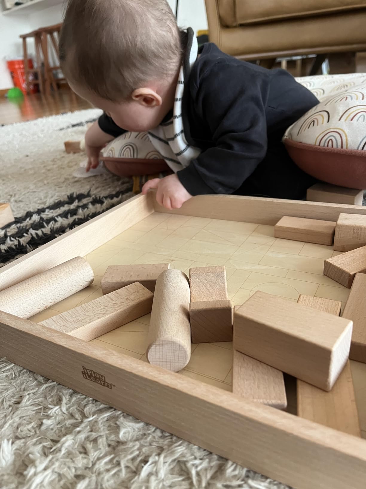 iPlay, iLearn Kid Wooden Building Block Toy Set, Toddler Natural Wood Block customer photo 1