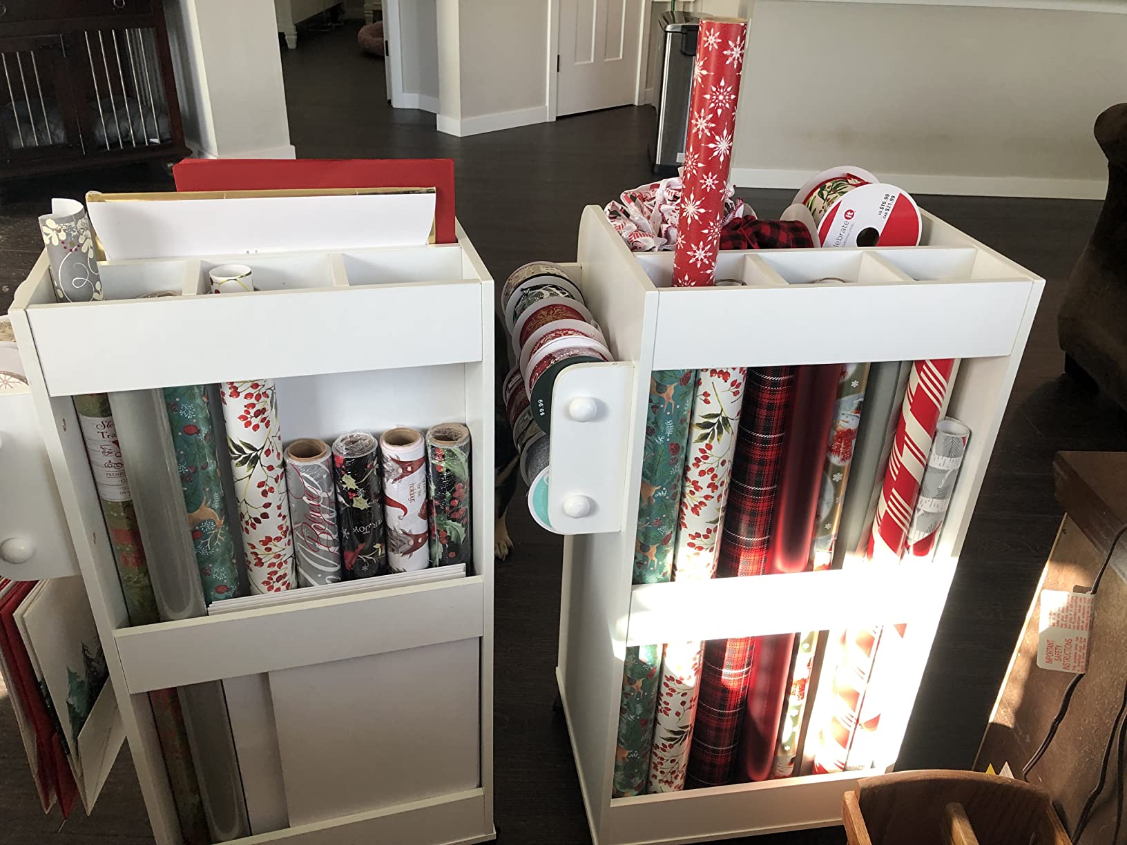 Honey-Can-Do Deluxe Rolling Craft Storage Cart with Locking Wheels | Organizer for 30-inch Wrapping Paper, Ribbon Spools, Tools & Supplies | 3 Drawers & Open Shelves customer photo 1