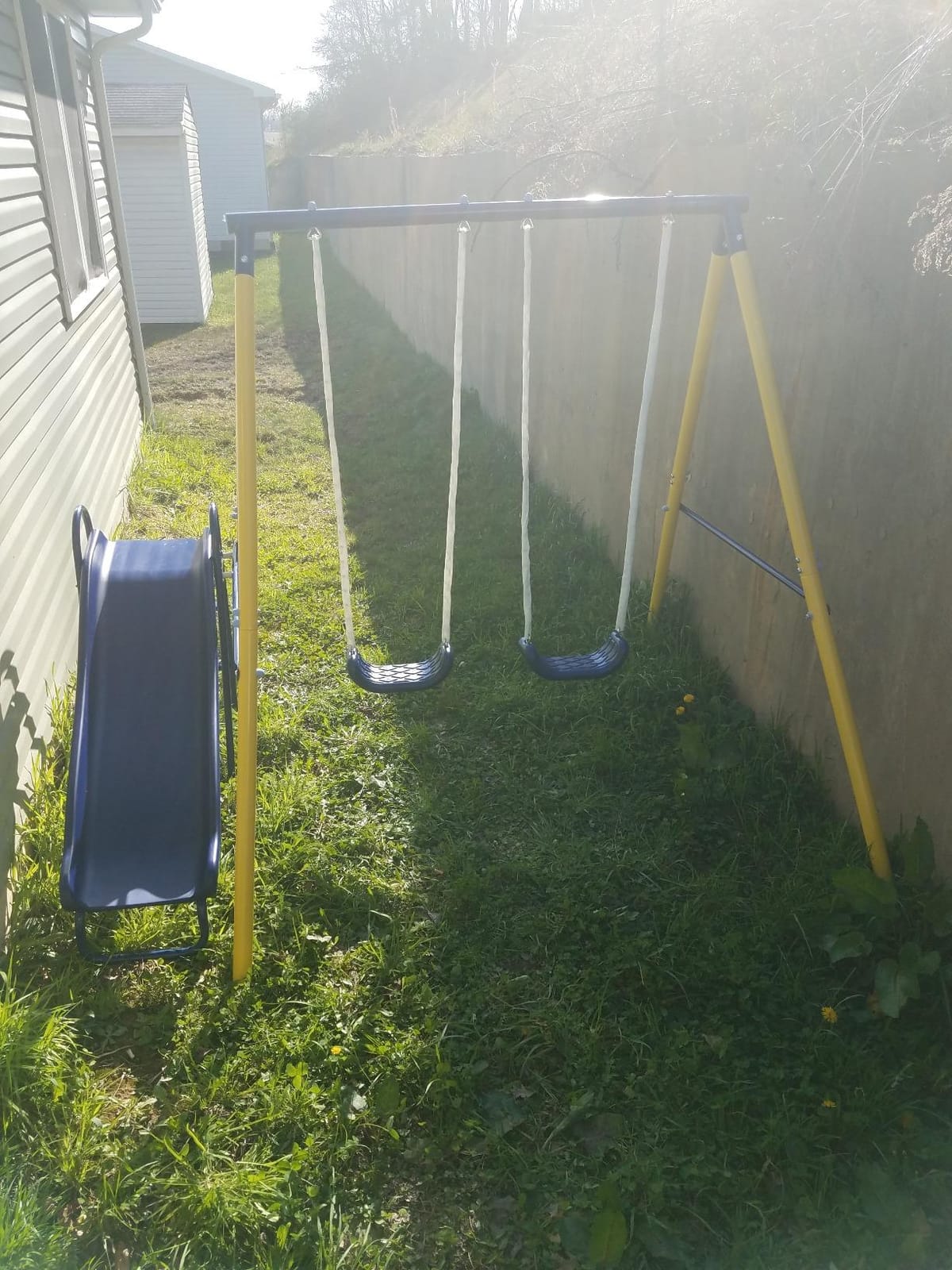 Sportspower My First Metal Swing Set with Slide, 4 Kids Max, Blue, Yellow customer photo 1