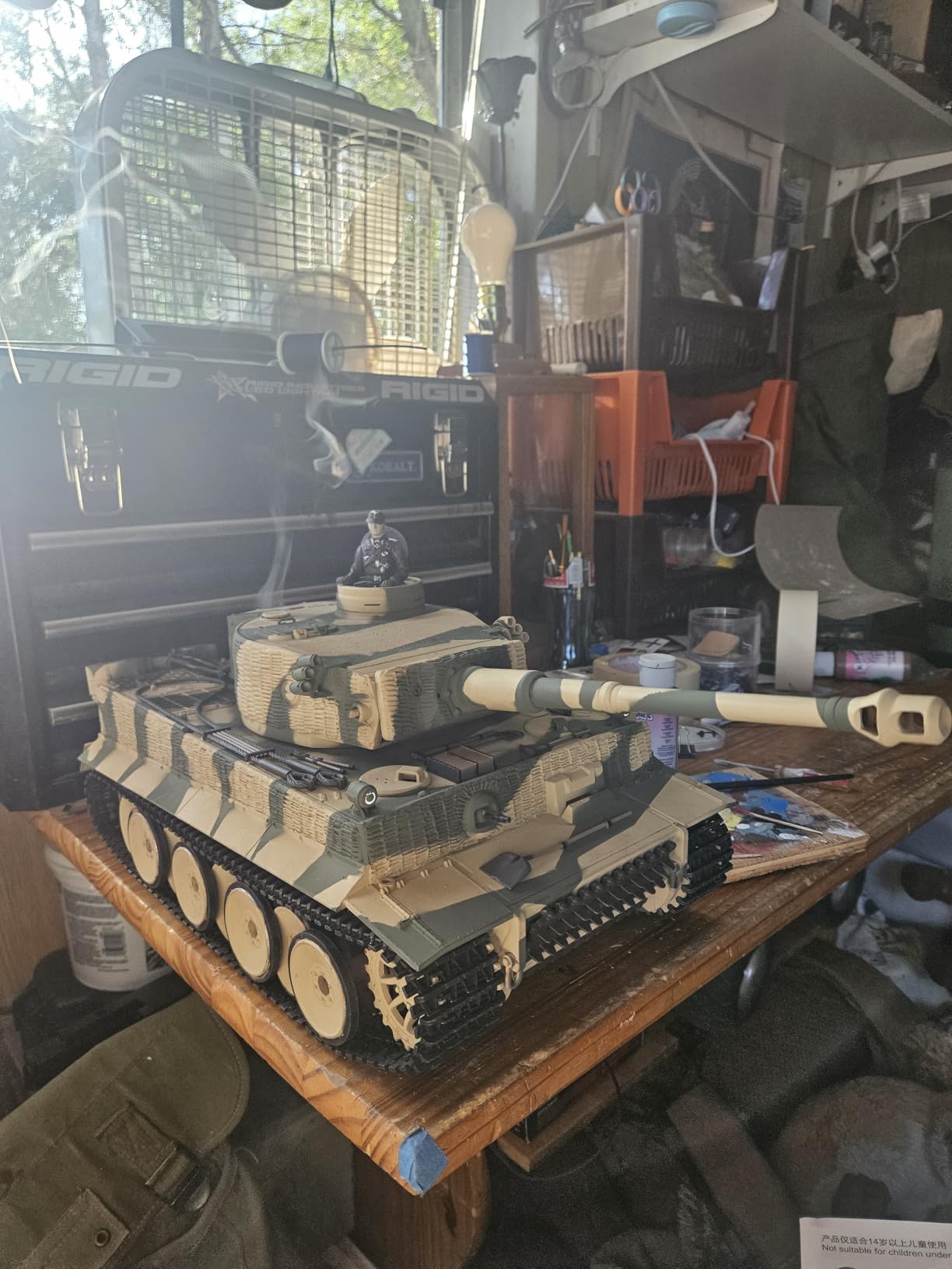 1/16 2.4ghz Remote Control German Tiger I Gray Color Tank Adults Model Toy(Upgraded/Metal Road Wheel & Tracks & Sprocket Wheel & Idle Wheel)(Steel Gear Gearbox)(5000mah Nimh Battery)(Airsoft) customer photo 2