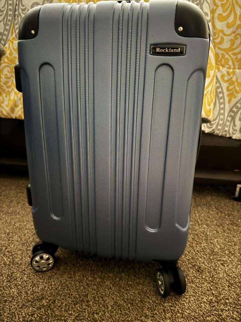 Rockland London Hardside Spinner Wheel Luggage, Champagne, Carry-On 20-Inch, 22