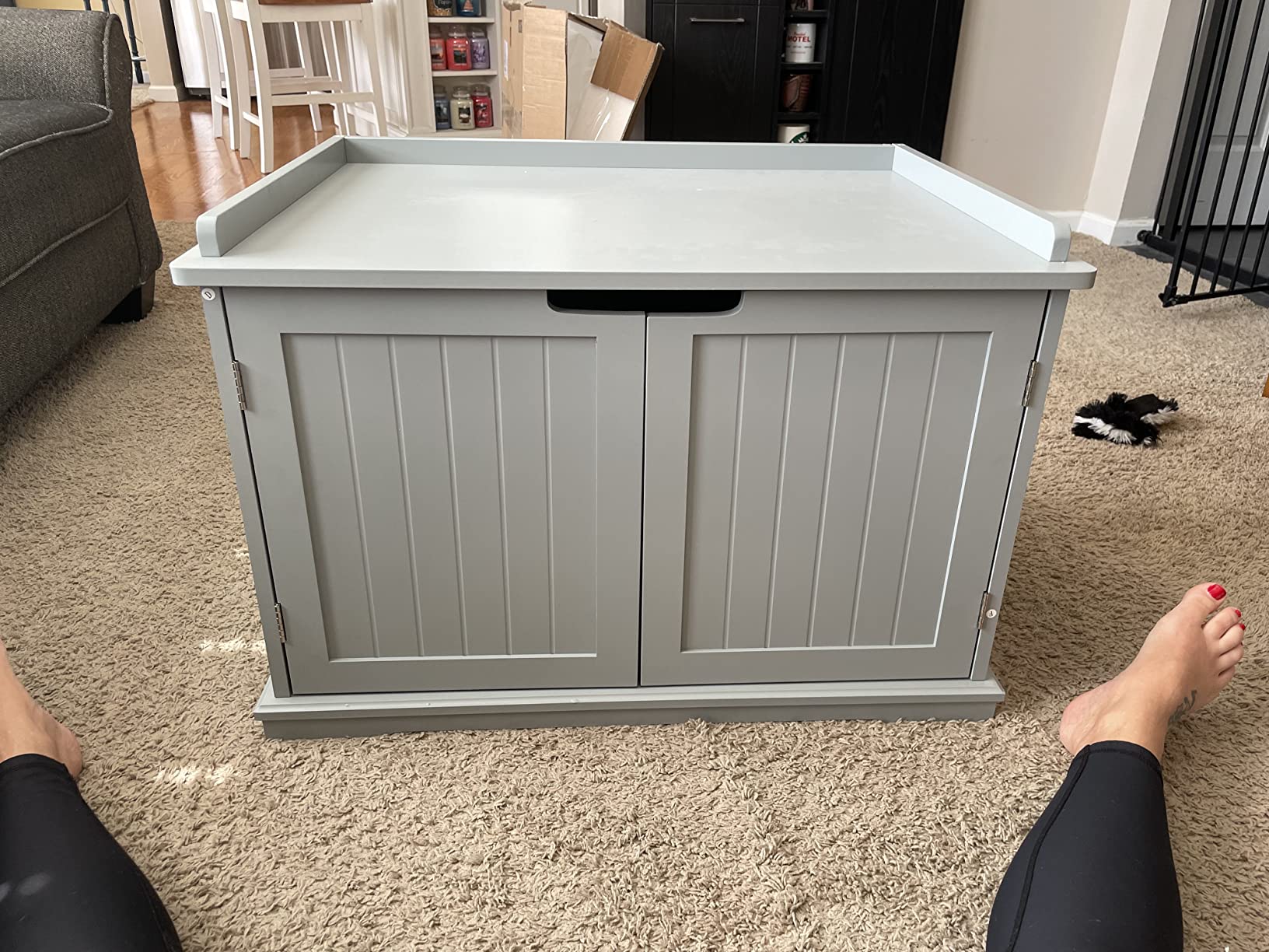 unipaws Cat Litter Box Enclosure Furniture, Hidden Litter Box Cover customer photo 1