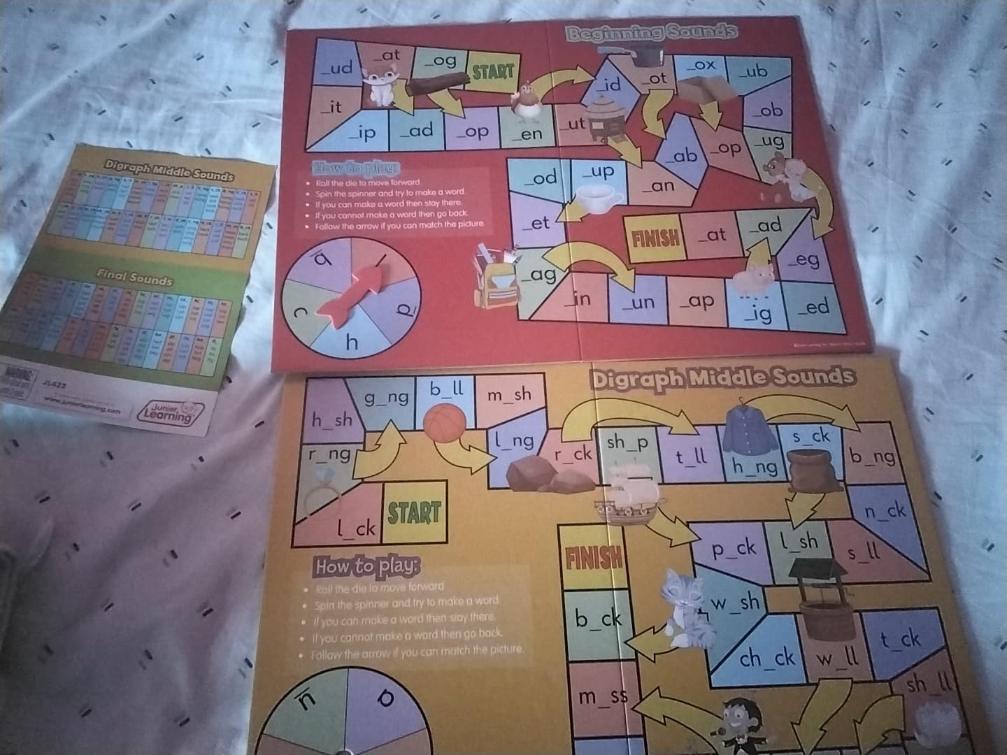 Junior Learning Phonics Board Games Set, 6 Counters, Ages 4-5, Language Skills, Pre K-K, Medium customer photo 2
