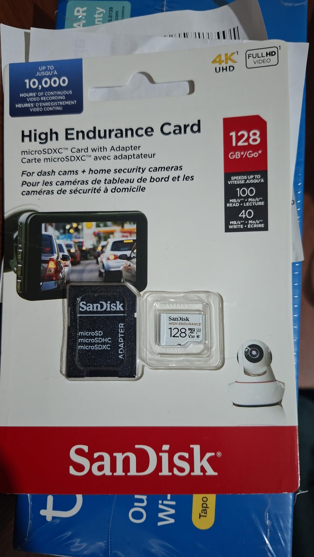 SANDISK 128GB High Endurance Video microSDXC Card with Adapter for dash cam and home monitoring systems - C10, U3, V30, 4K UHD, Micro SD Card - SDSQQNR-128G-GN6IA customer photo 1