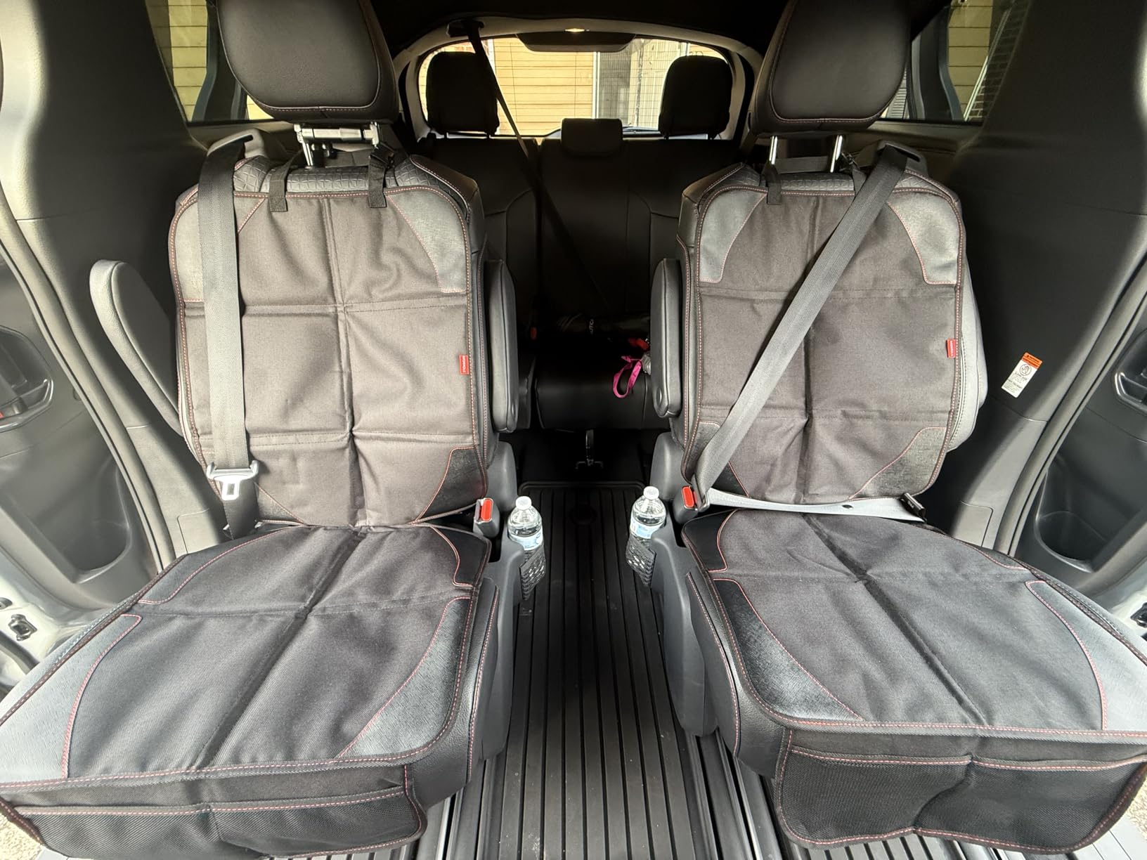 MORROLS Car Seat Protector, 2 Pack Carseat Protector with Thick Padding, Baby/Pets for Child Car Seat-Mesh Pockets-Waterproof-Universal Size(Black) customer photo 2