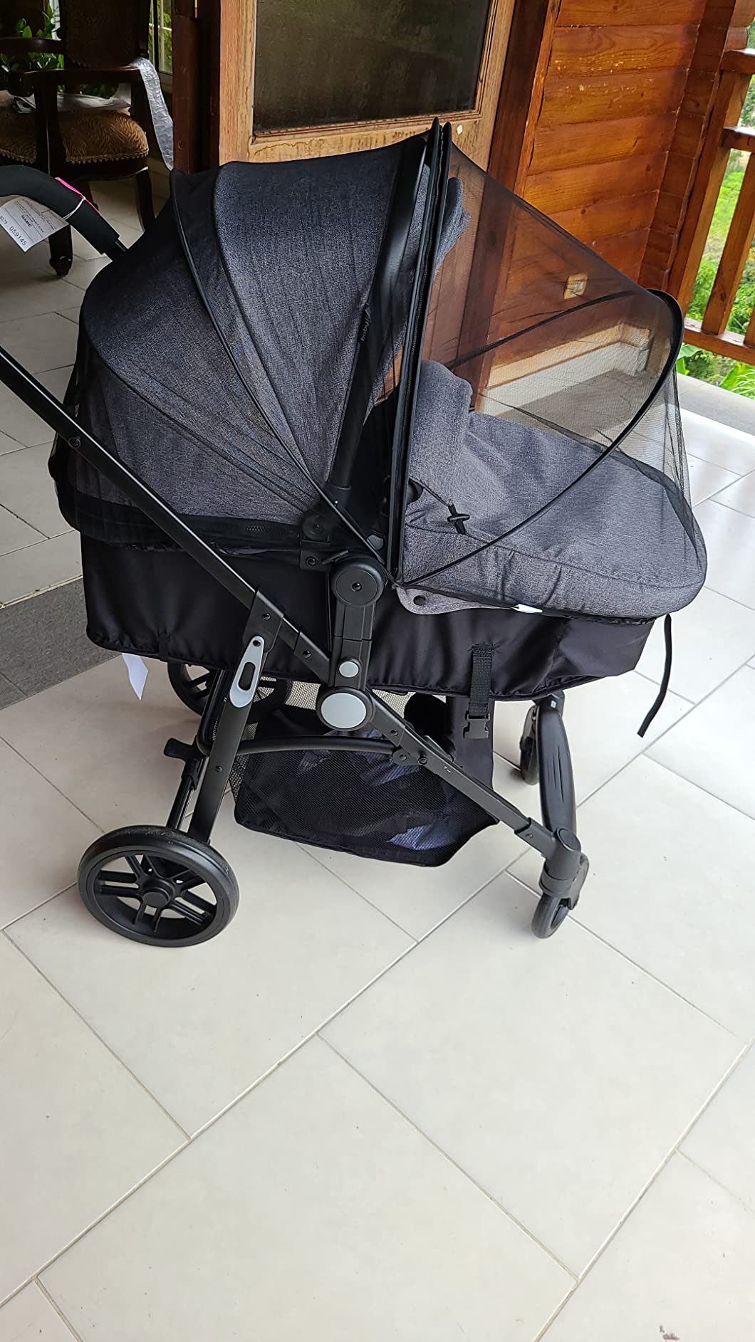 BABY JOY Baby Stroller, 2 in 1 Convertible Carriage Bassinet to Stroller, Pushchair with Foot Cover, Cup Holder, Large Storage Space, Wheels Suspension, 5-Point Harness (Black) customer photo 1