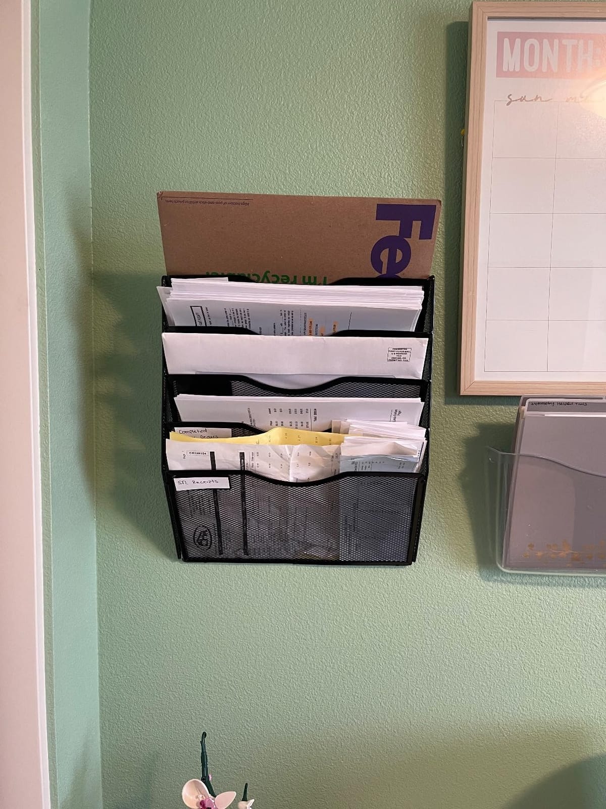 EASEPRES 5 Tier Mesh Wall File Organizer, Hanging Mail Holder for Office customer photo 2