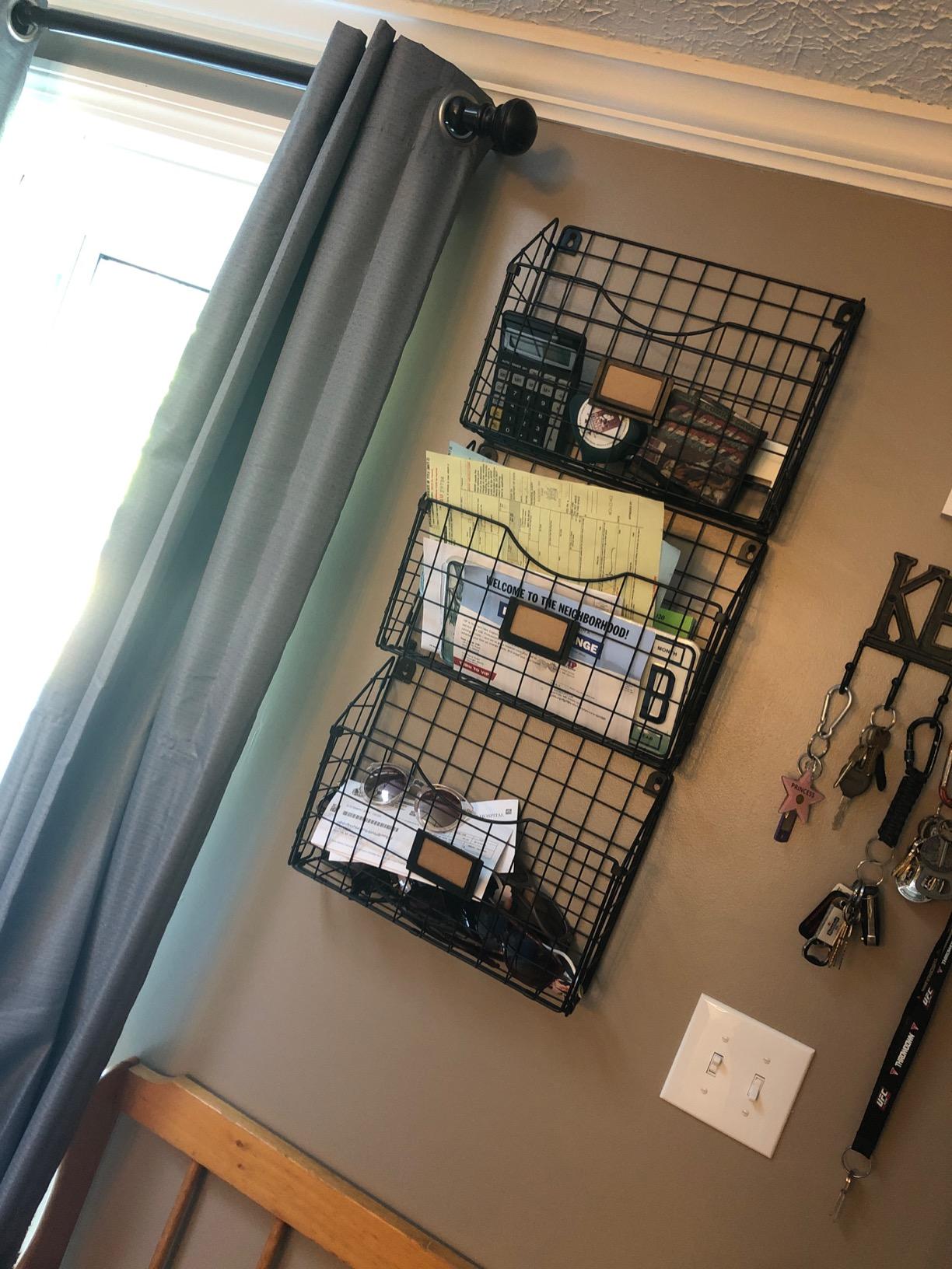 X-cosrack 3-Tier Detachable Hanging Wall Files, Wall Mounted Mail Basket customer photo 1