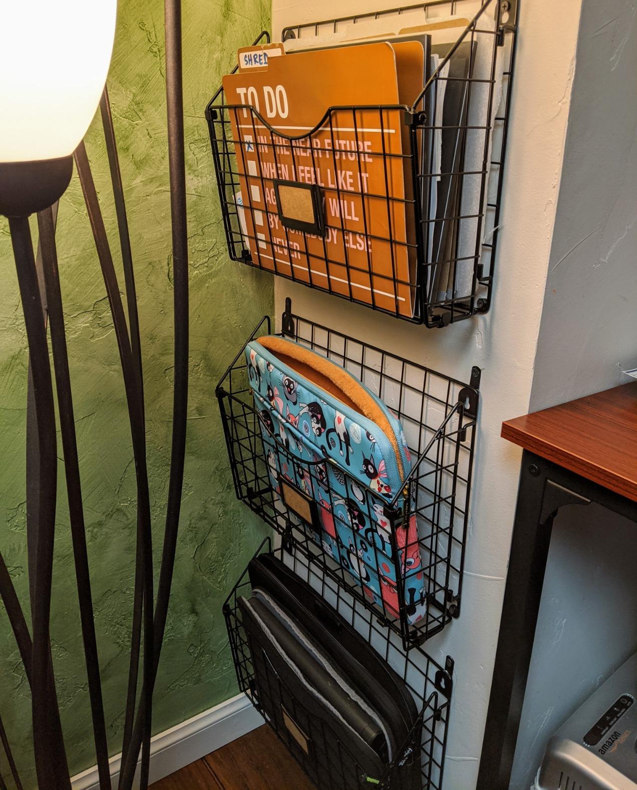 X-cosrack 3-Tier Detachable Hanging Wall Files, Wall Mounted Mail Basket customer photo 2