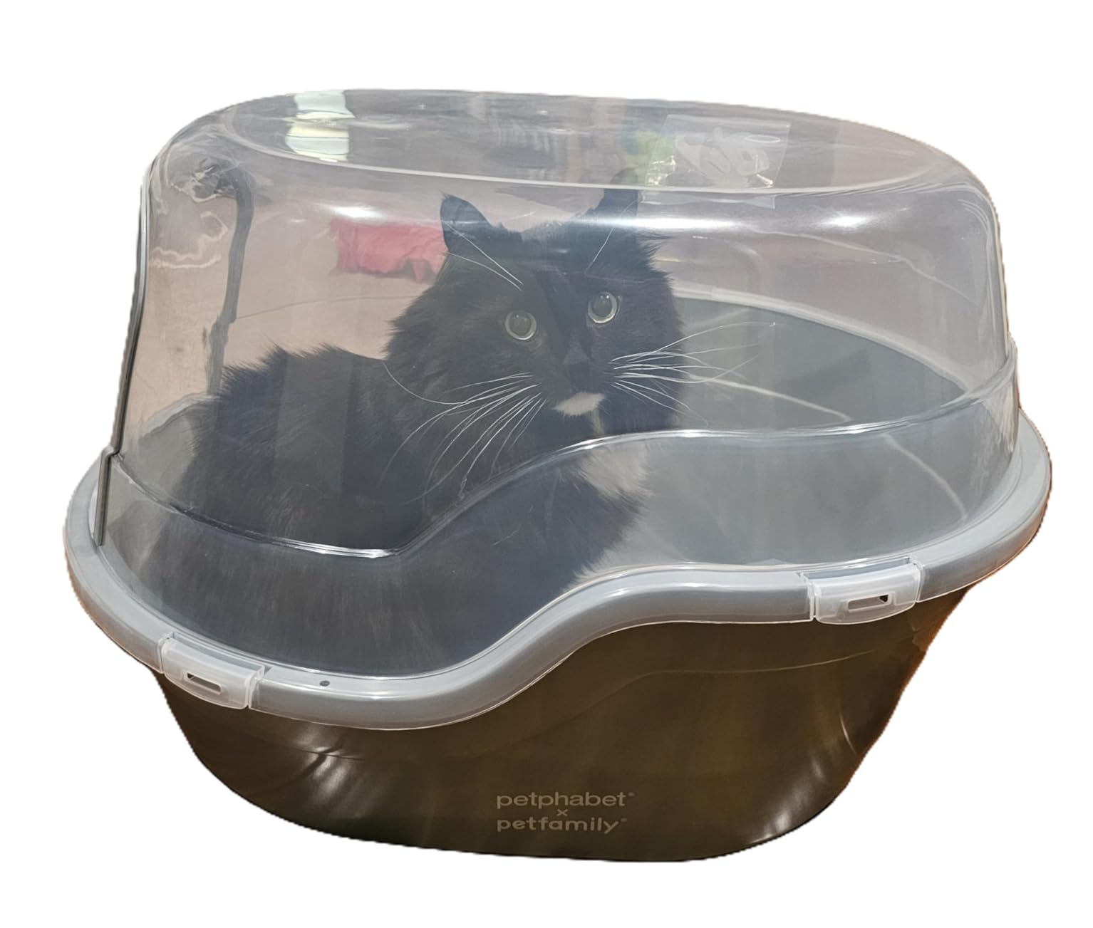 Petphabet Jumbo Hooded Cat Litter Box, Extra Large Gray customer photo 2