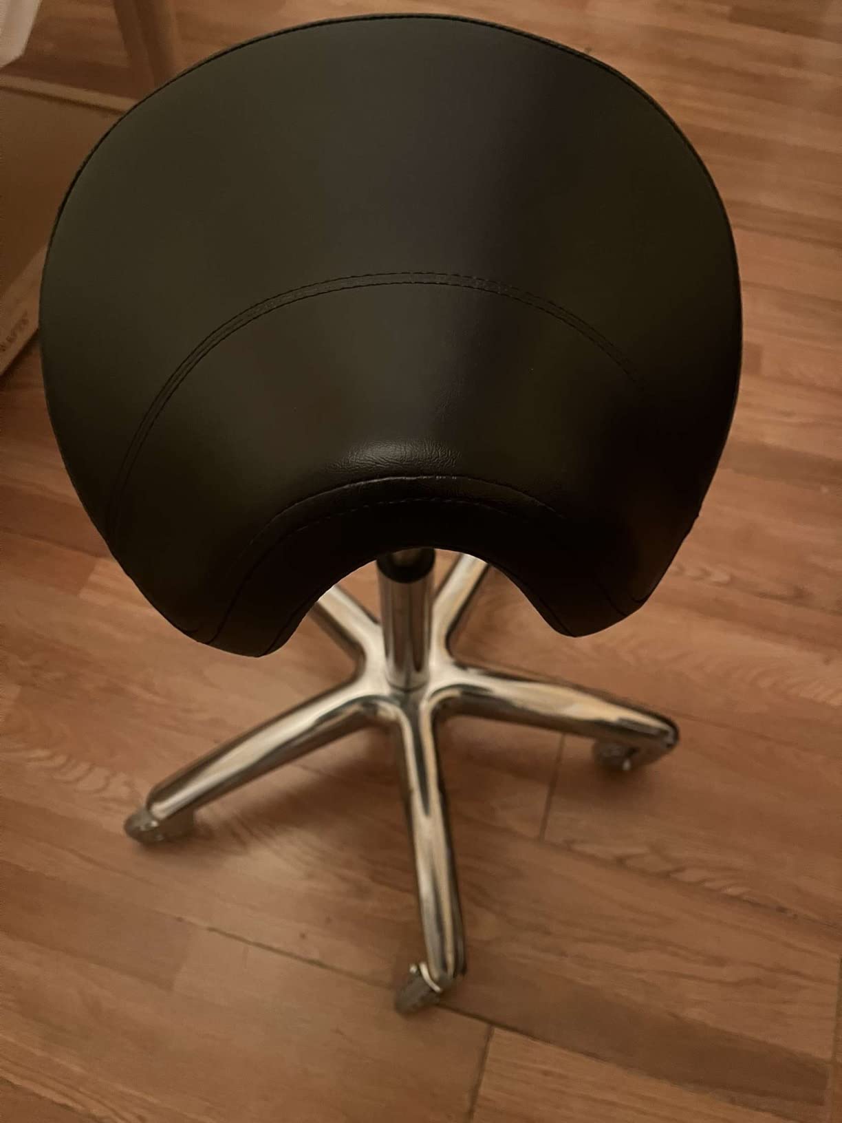 TASALON Wheeled Ergonomic Swivel Saddle Stool, Black customer photo 1