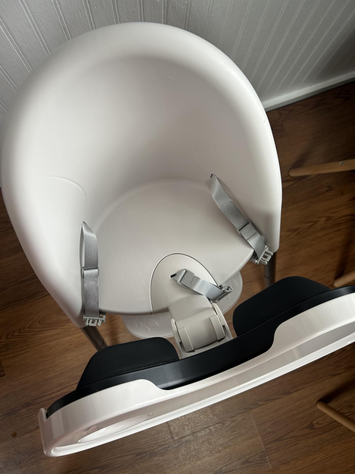 Mallify Foldable High Chair, Space-Saving Portable Baby High Chair with Removable Double Tray, Modern Convertible Baby Feeding Chair, Lightweight, Easy to Clean, Beige customer photo 2