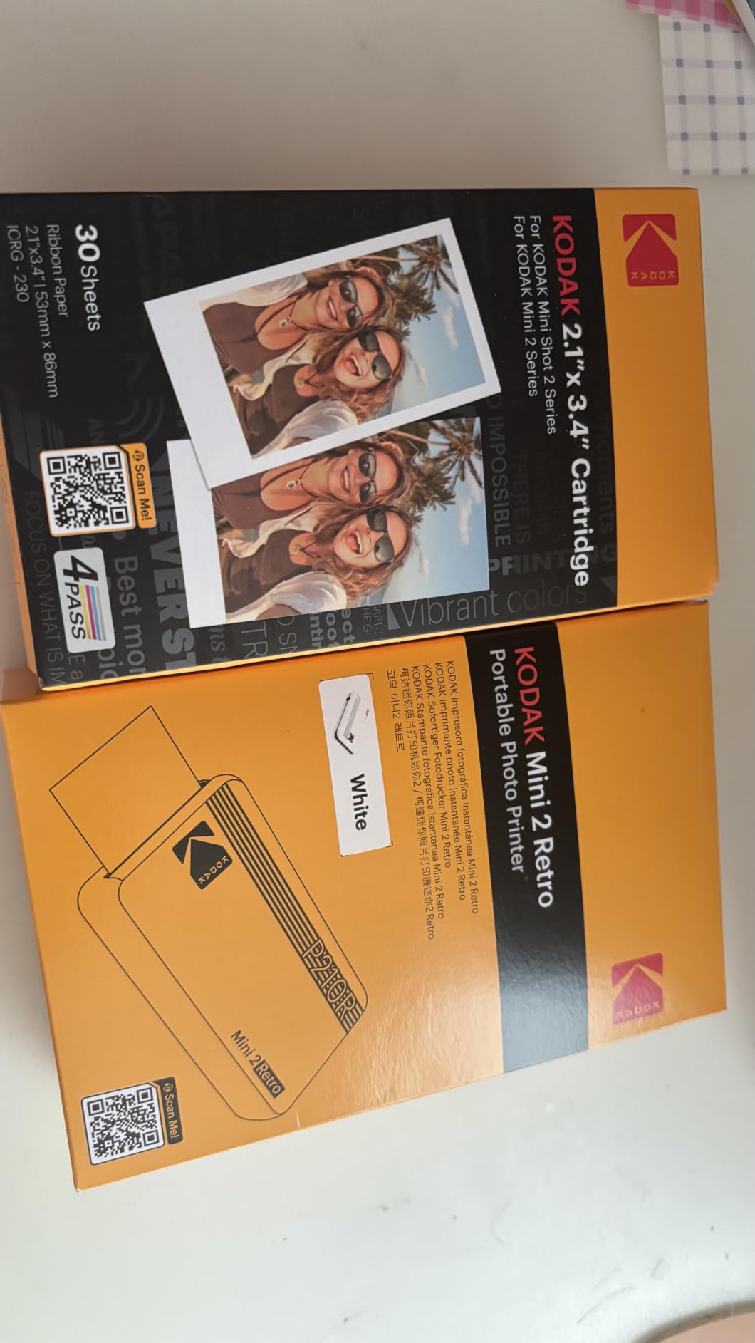 KODAK Mini 2 Retro 2x3 Portable Photo Printer, 4PASS, 38 Sheets, White customer photo 2
