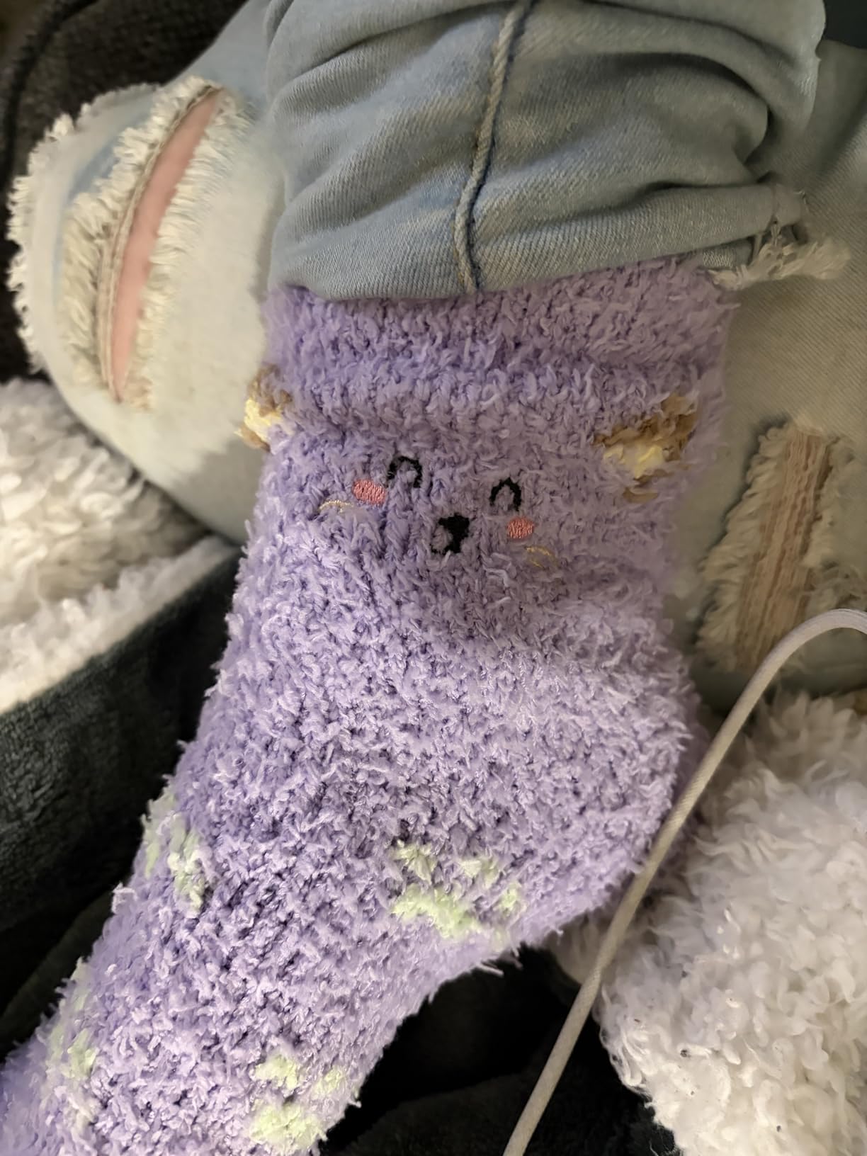 TEHOOK Fuzzy Slipper Socks customer photo 2