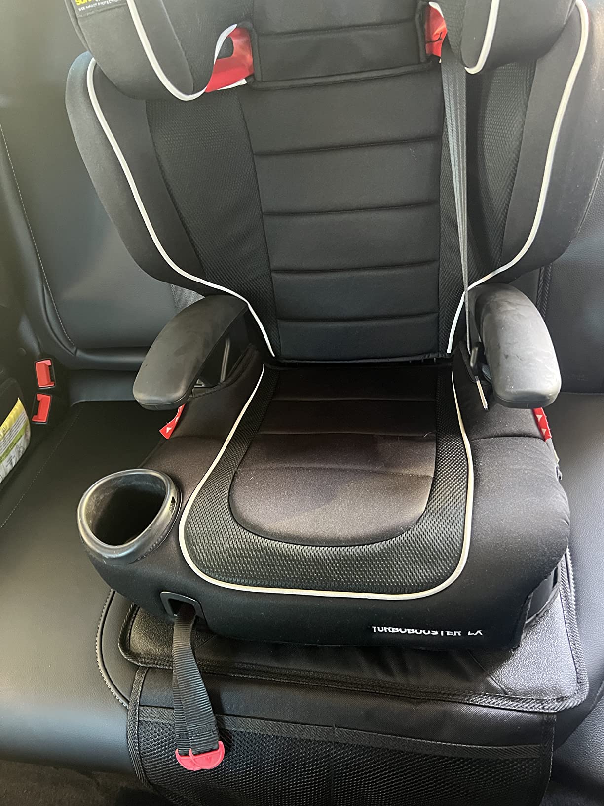 PIDO Car Seat Protector, 2 Pack Seat Protector Under Baby Car Seat with Thick Padding and Non-Slip Back, Waterproof Carseat Protection Cover Pad for Vehicle Leather Upholstery, Black customer photo 2