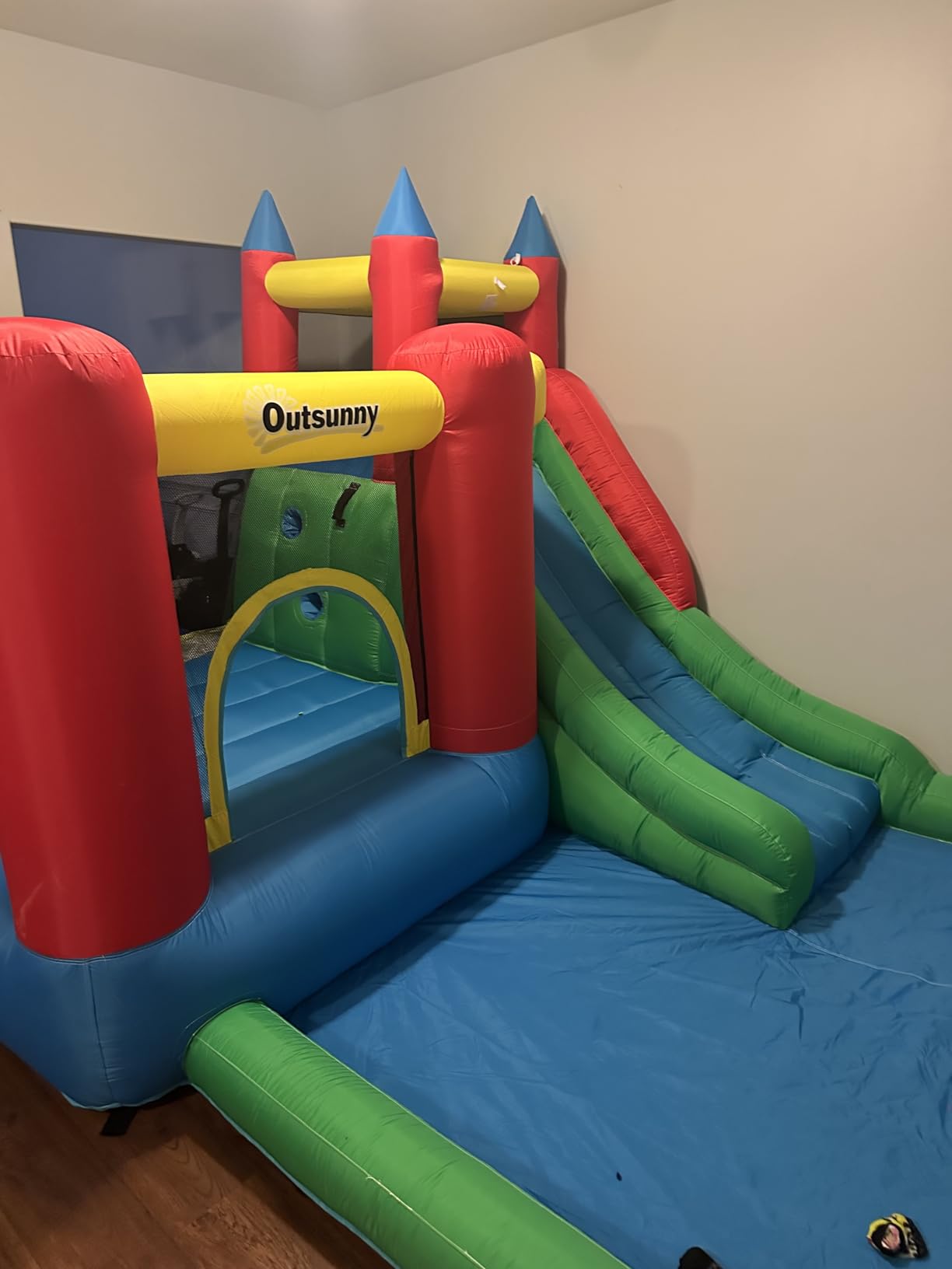 Outsunny 6-in-1 Kids Bounce House Inflatable Water Slide with Pool, Water Cannon, Climbing Wall, Inflator Included, Jumping Castle Kids Backyard Activity Outdoor Water Play Toy customer photo 2