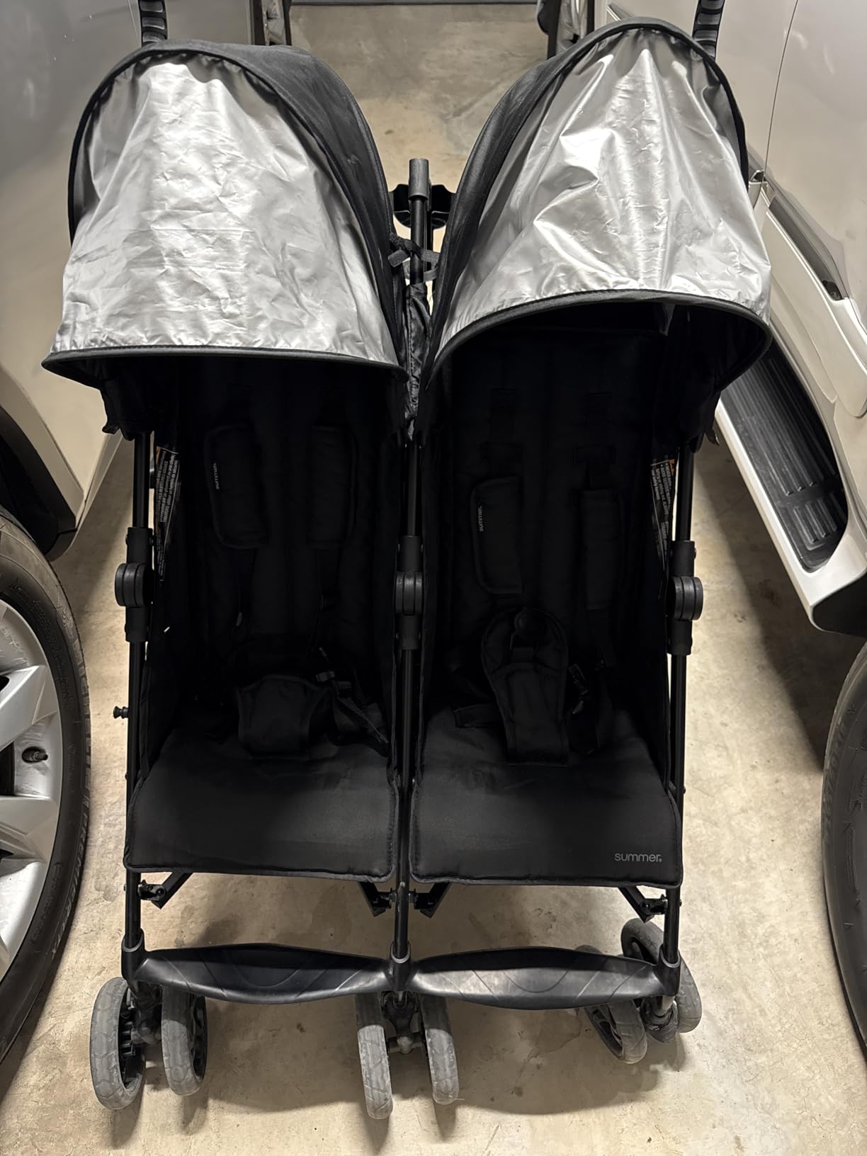Summer Infant 3Dlite Folding Lightweight Side by Side Double Stroller with 5-Point Safety Harness for Infants and Toddlers, Black customer photo 1