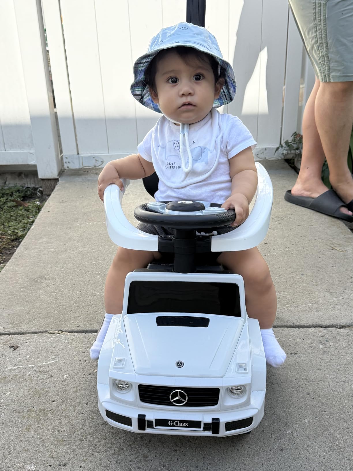 Best Ride On Cars Kids Outdoor Stroller Mercedes G-Wagon for Toddlers 1 to 3 Years Old with Music, Horn Sounds, and Handle, White customer photo 1