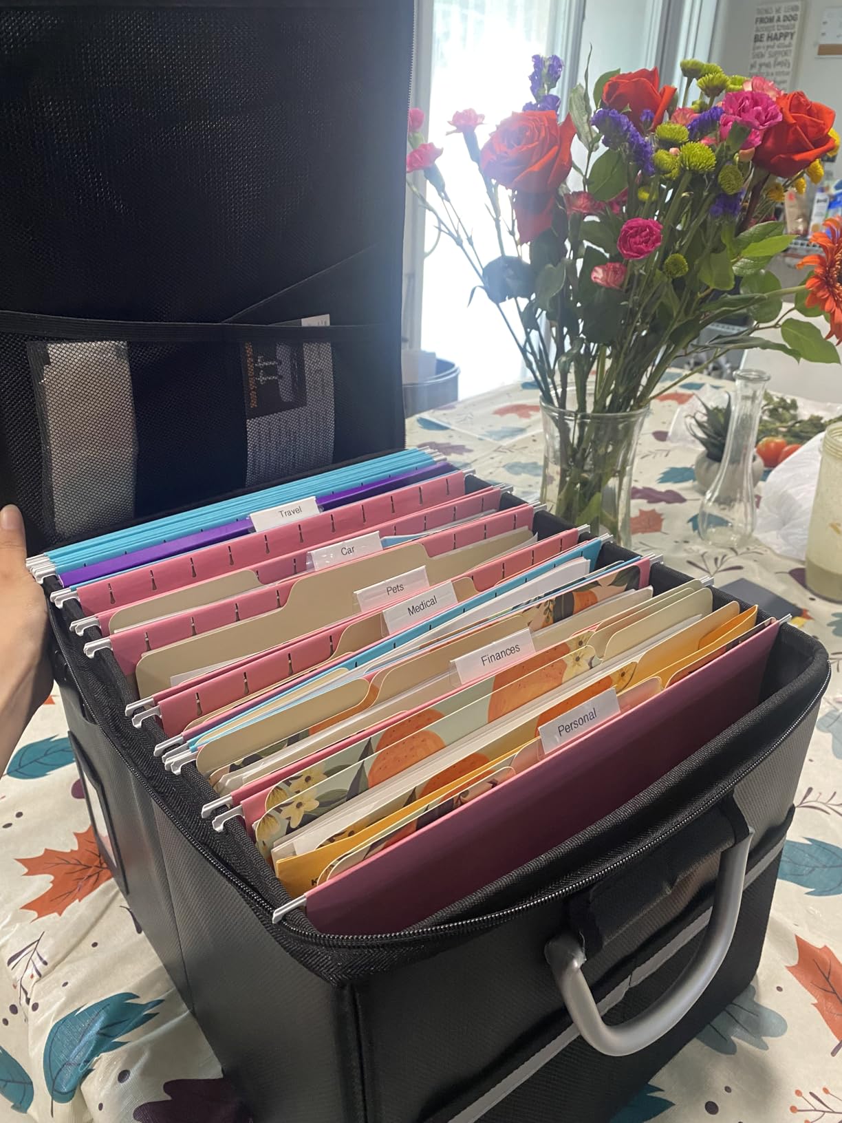 TOMKID Fireproof Document Box, Fireproof File Box with Lids, Important Document Organizer Box with Lock, Portable File Folder Organizer with Handle, 1 Folder (Random Color) customer photo 1