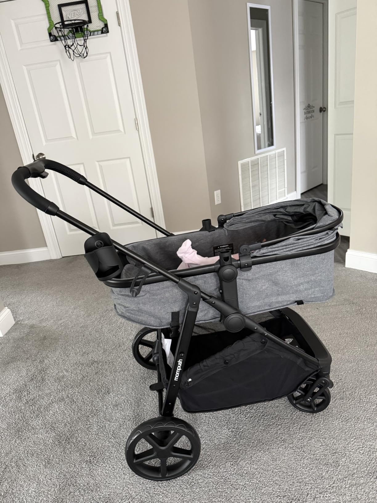 Mompush Wiz 2-in-1 Bassinet Stroller Reversible Seat, One-Hand Fold, Sage customer photo 2
