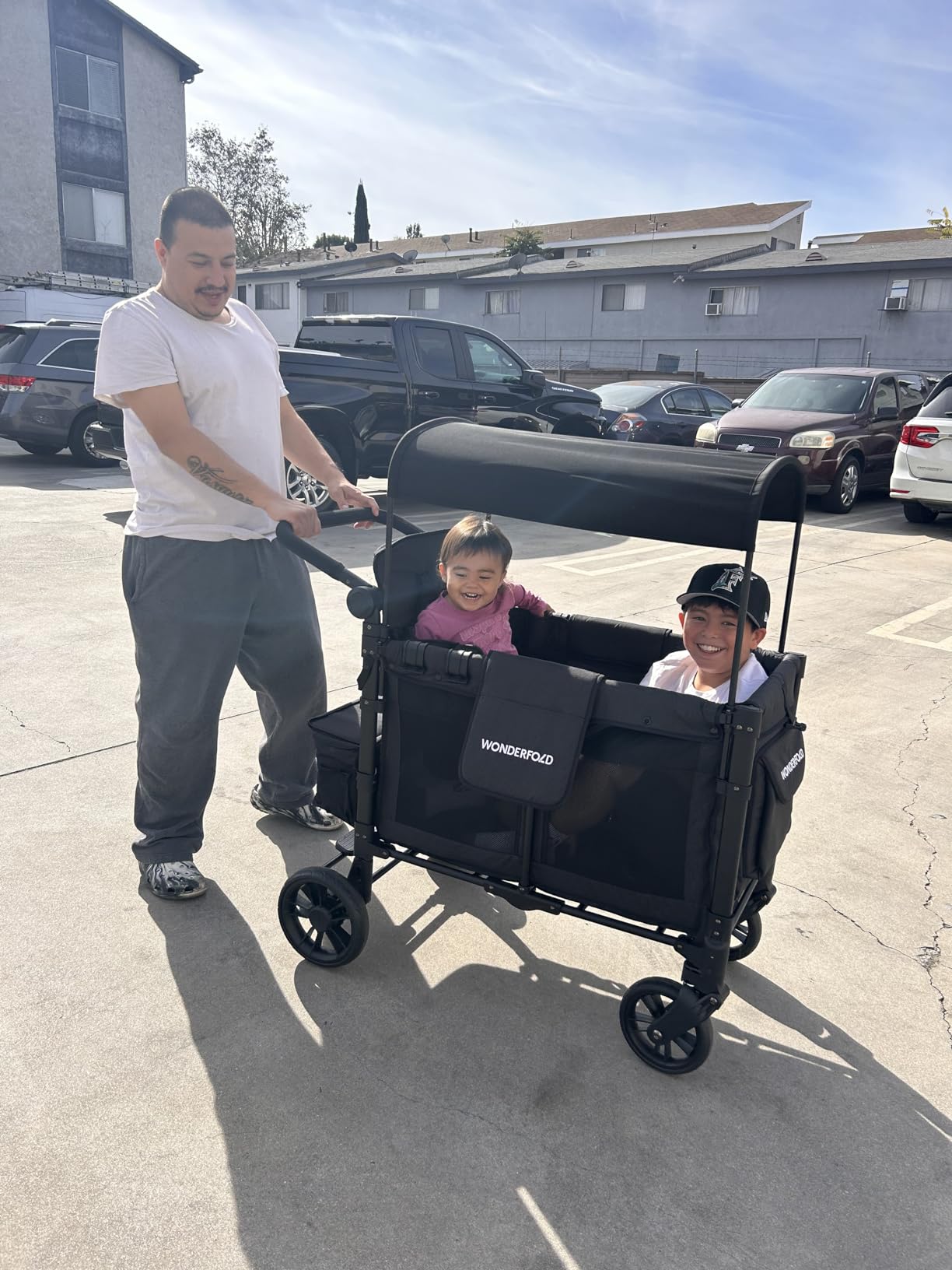 WonderFold W2 Elite Stroller Wagon, Steel Frame, 2 Seater, Jet Black customer photo 1