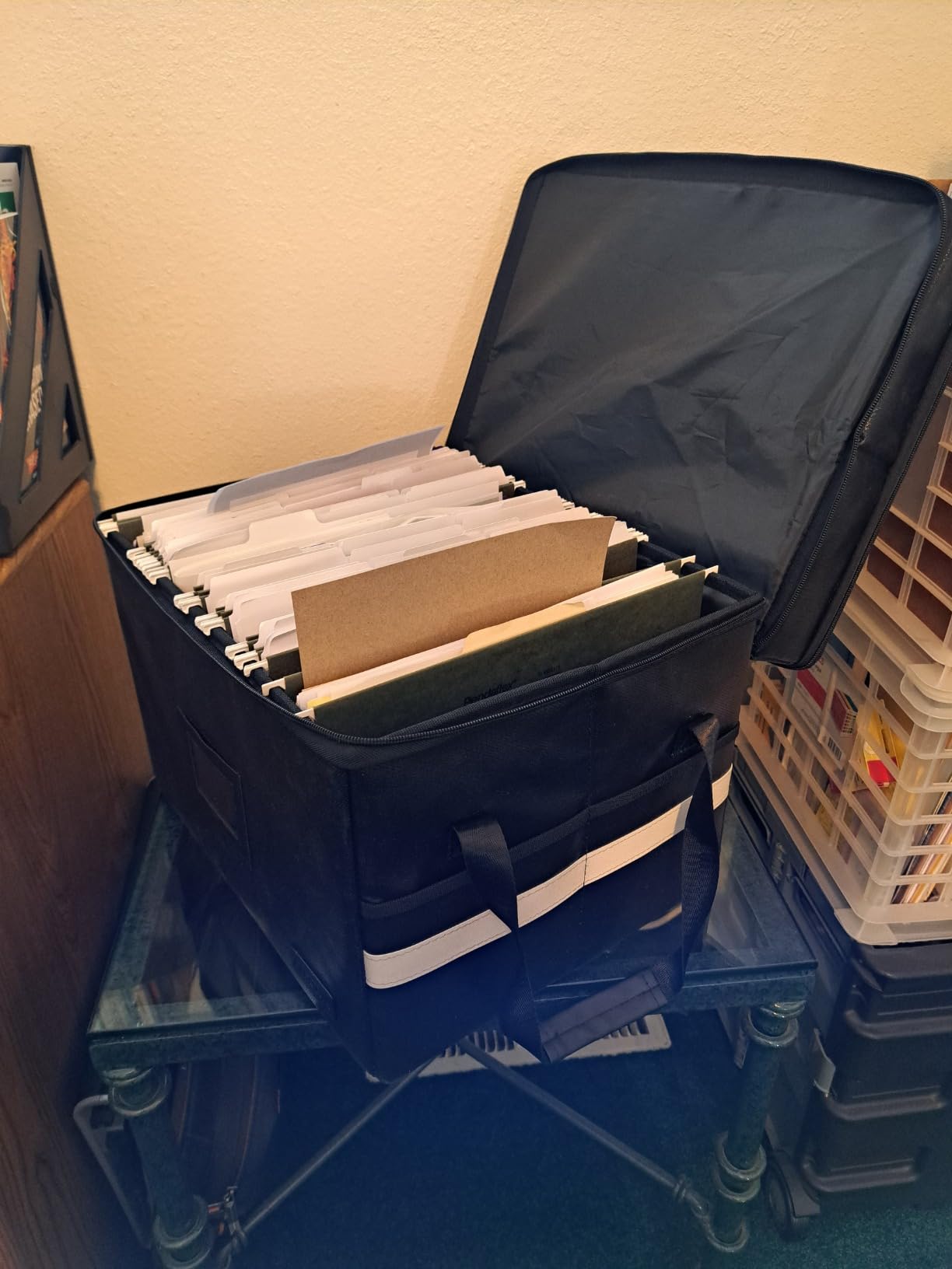 Fireproof File Oganizer with Lock, 2 Layer Fireproof Document Storage Box customer photo 2