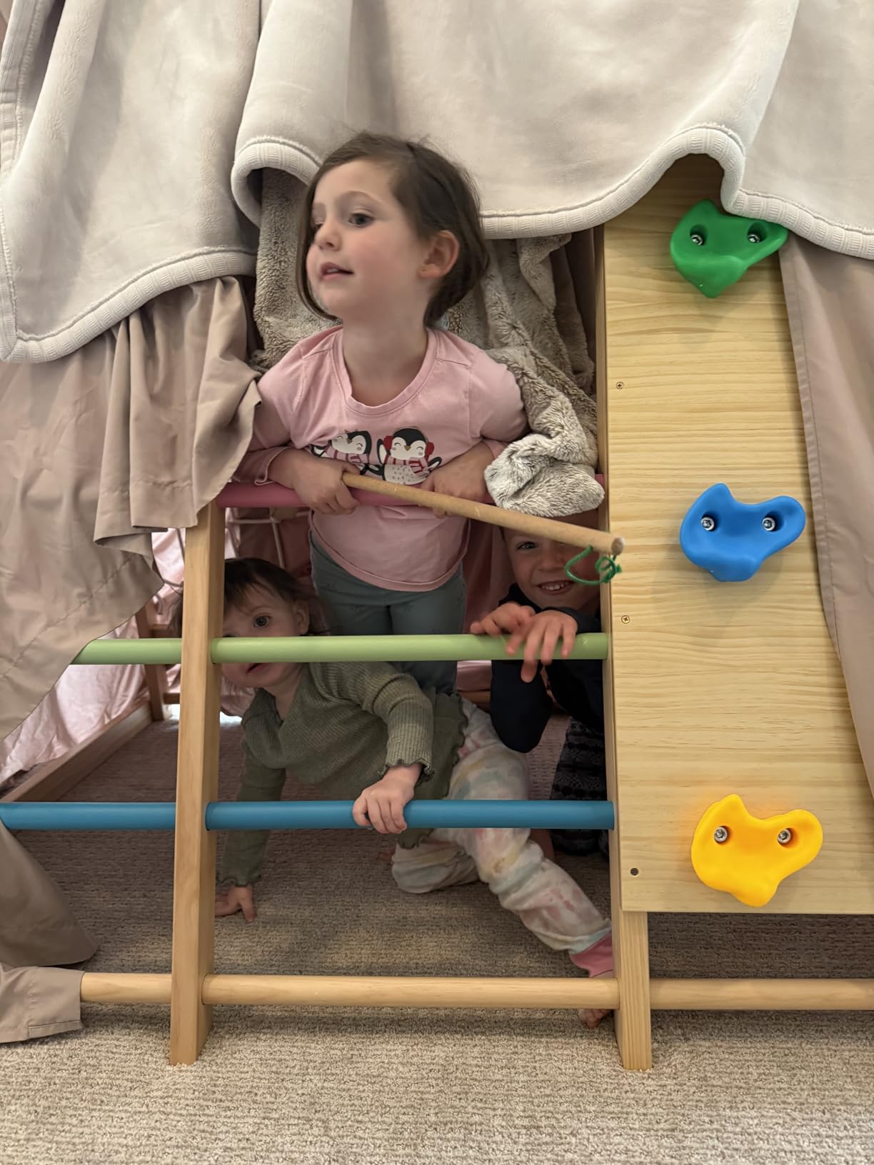 Avenlur Magnolia Indoor Playground 7-in-1 Jungle Gym Playset for Kids 2-6yrs - Slide, Climbing Wall, Rope Wall Climber, Monkey Bars, Swing - Waldorf and Montessori Style Wooden Climb Set. USA Company. customer photo 2