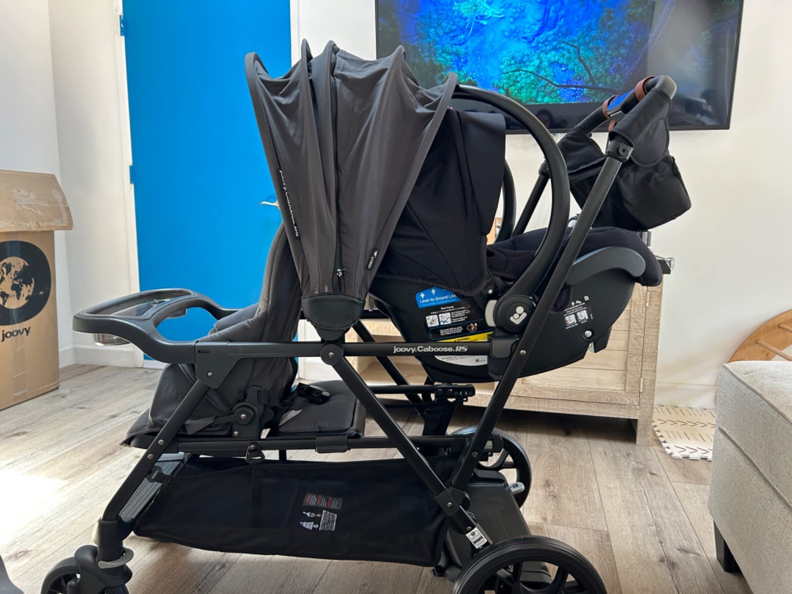 Joovy Caboose RS Sit & Stand Double Stroller for Children Up to 55 lb., Jet customer photo 1
