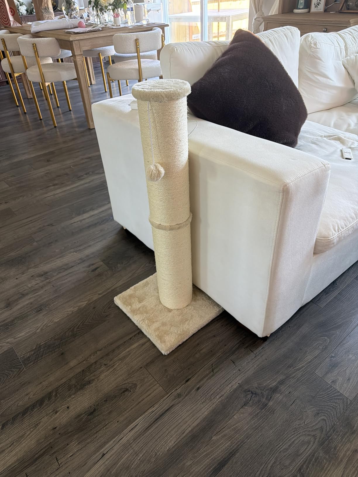 PAWSCRAT 32-Inch Tall Cat Scratching Post, 5.5-Inch Diameter, Sisal, Beige customer photo 2