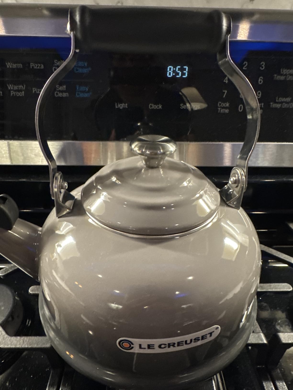 Le Creuset Enamel On Steel Whistling Tea Kettle, 1.7 qt., Cerise customer photo 2