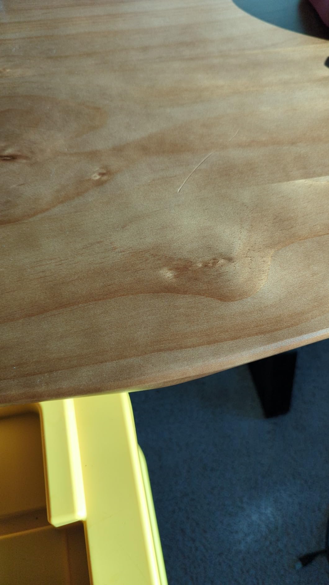 55 Inch Real Wood Desk for Home Office, Solid Pine Writing Desk with Natural Live Edge, Rustic Computer Desk with Industrial Metal Legs, Large Workstation Table for Study, Gaming and Dining customer photo 1