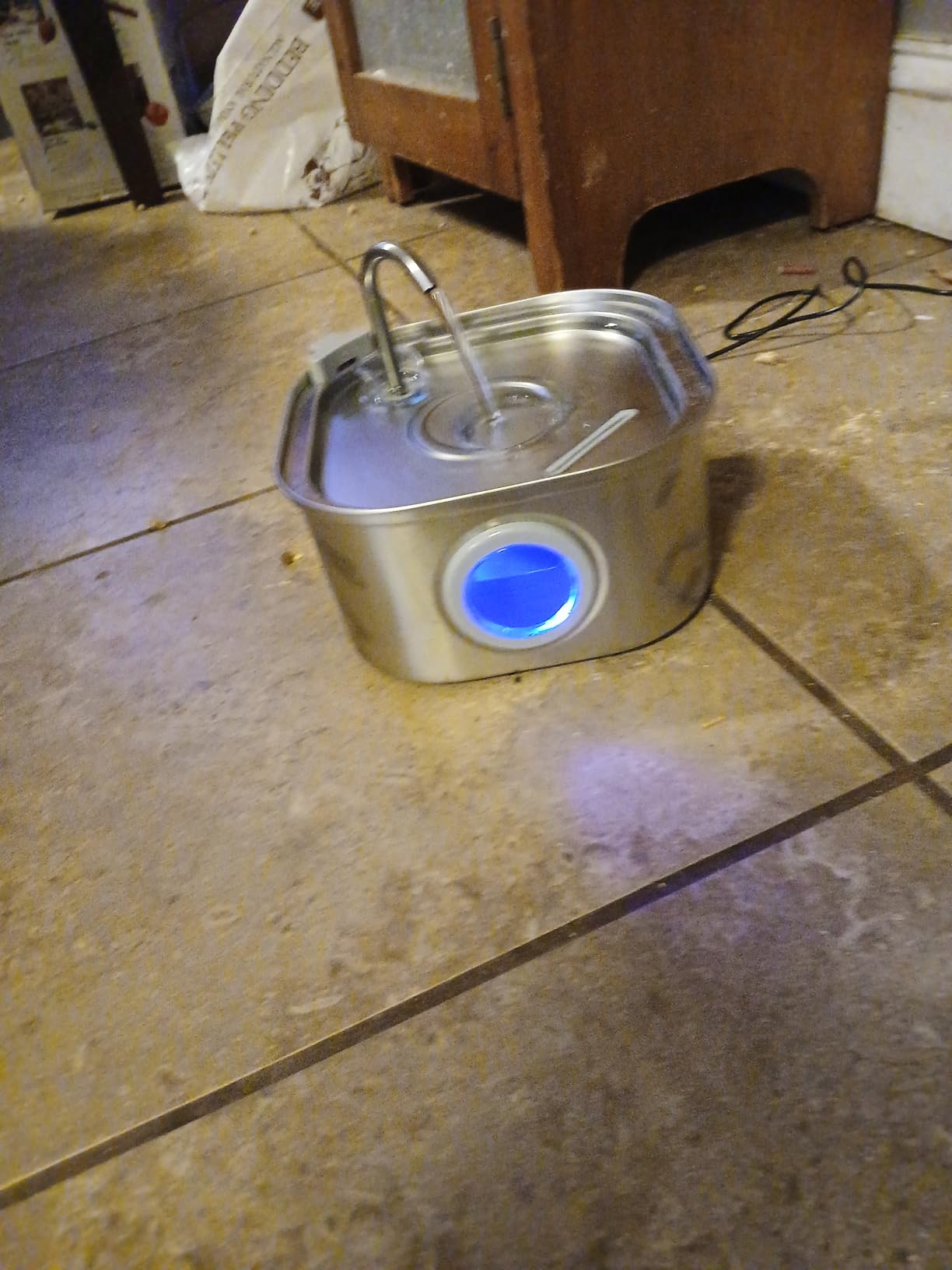 Cat Water Fountain Stainless Steel: 108oz/3.2L Automatic Pet Water Fountain - Dog Water Dispenser with Water Level Window - for Cats Inside with 8 Replacement Filters and 8 Sponges customer photo 1