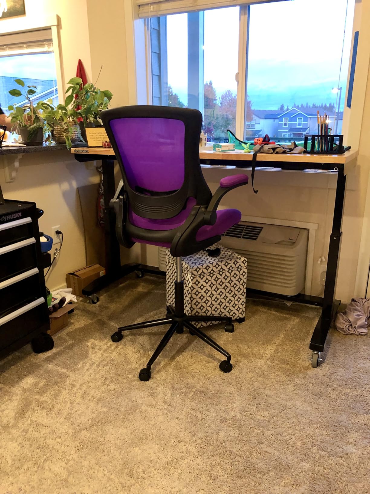 Misolant Tall Office Chair for Standing Desk, Drafting Chair with Footrest Ring, PU Leather Recline High Office Tall Desk Chair with Adjustable Lumbar Support customer photo 1