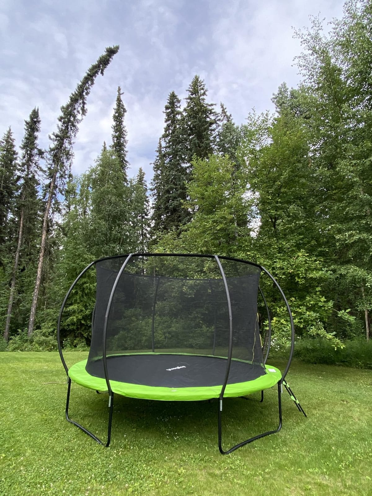 JoyBerri Outdoor Trampoline – with LED Lights, Net, Ladder, ASTM Certified customer photo 2