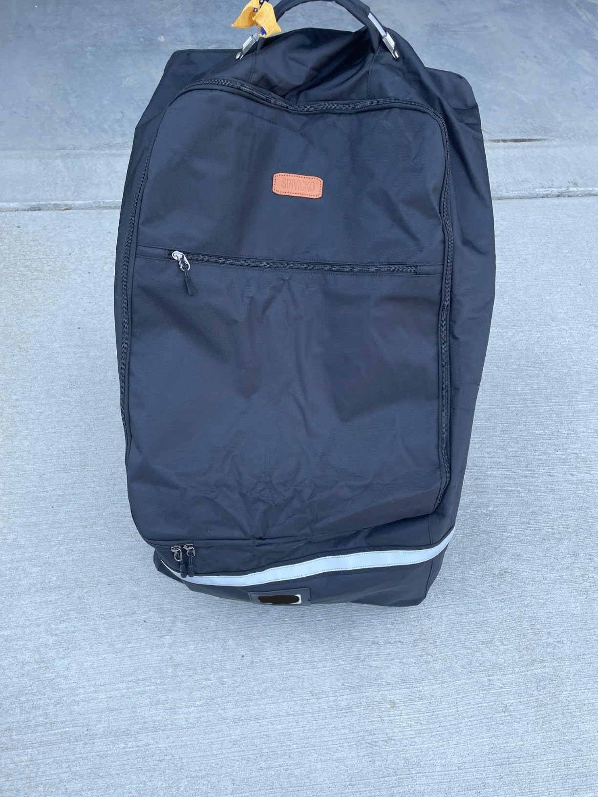 Car Seat Travel Bag,Padded Car Seats Backpack with Steel Cable Handle and Reflective Stripes, Large Durable Carseat Carrier Bag,Airport Gate Check Bag,Infant Seat Travel Bag with Shoulder Strap,Black customer photo 1