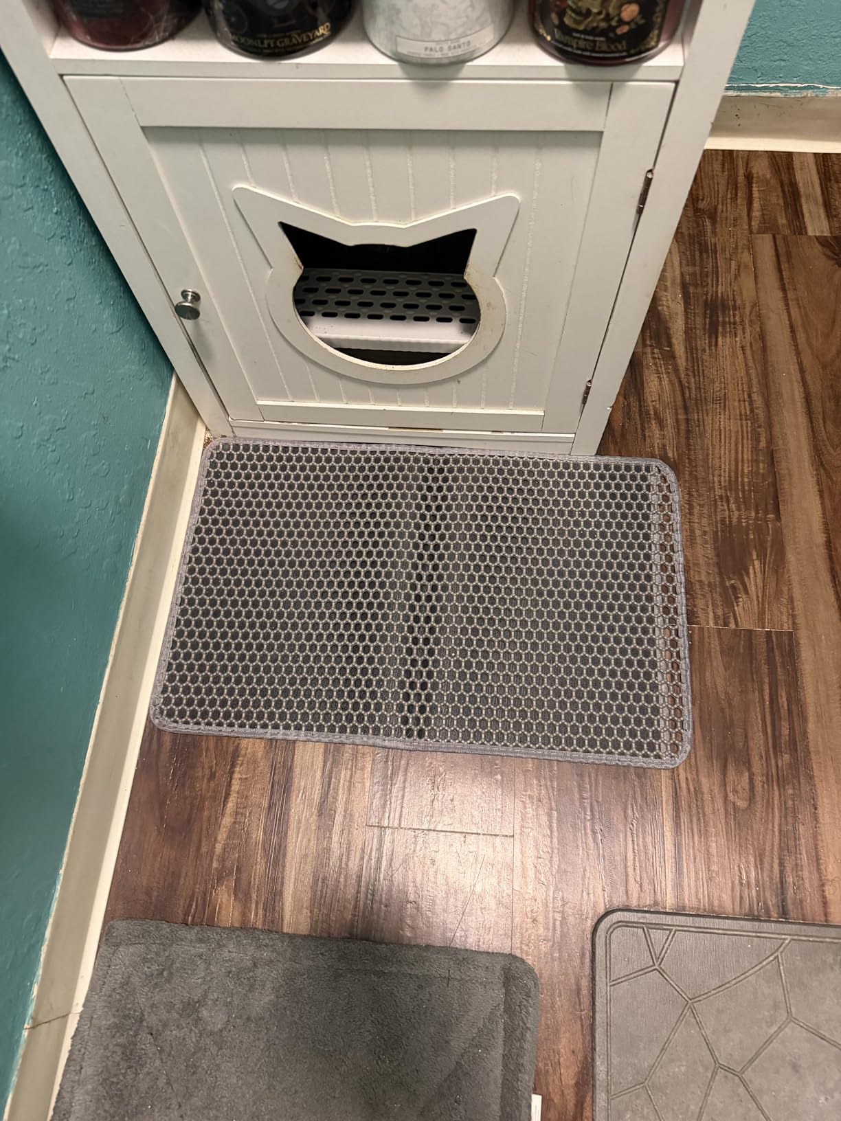 Powools Cat Litter Mat, 23.2 x 14.6 in, Waterproof, Non-Slip, Grey customer photo 2
