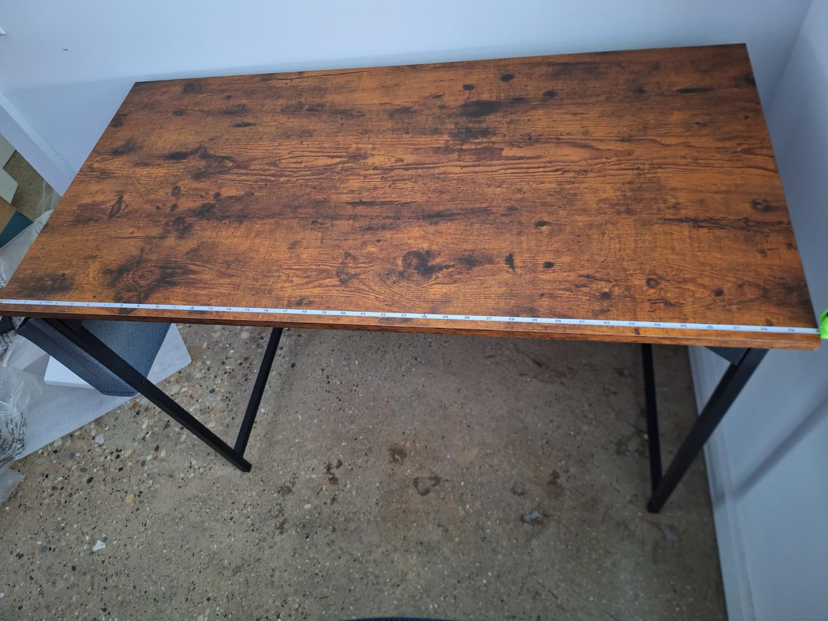 Sweetcrispy 40-Inch Small Computer Desk for Bedroom, Brown customer photo 2