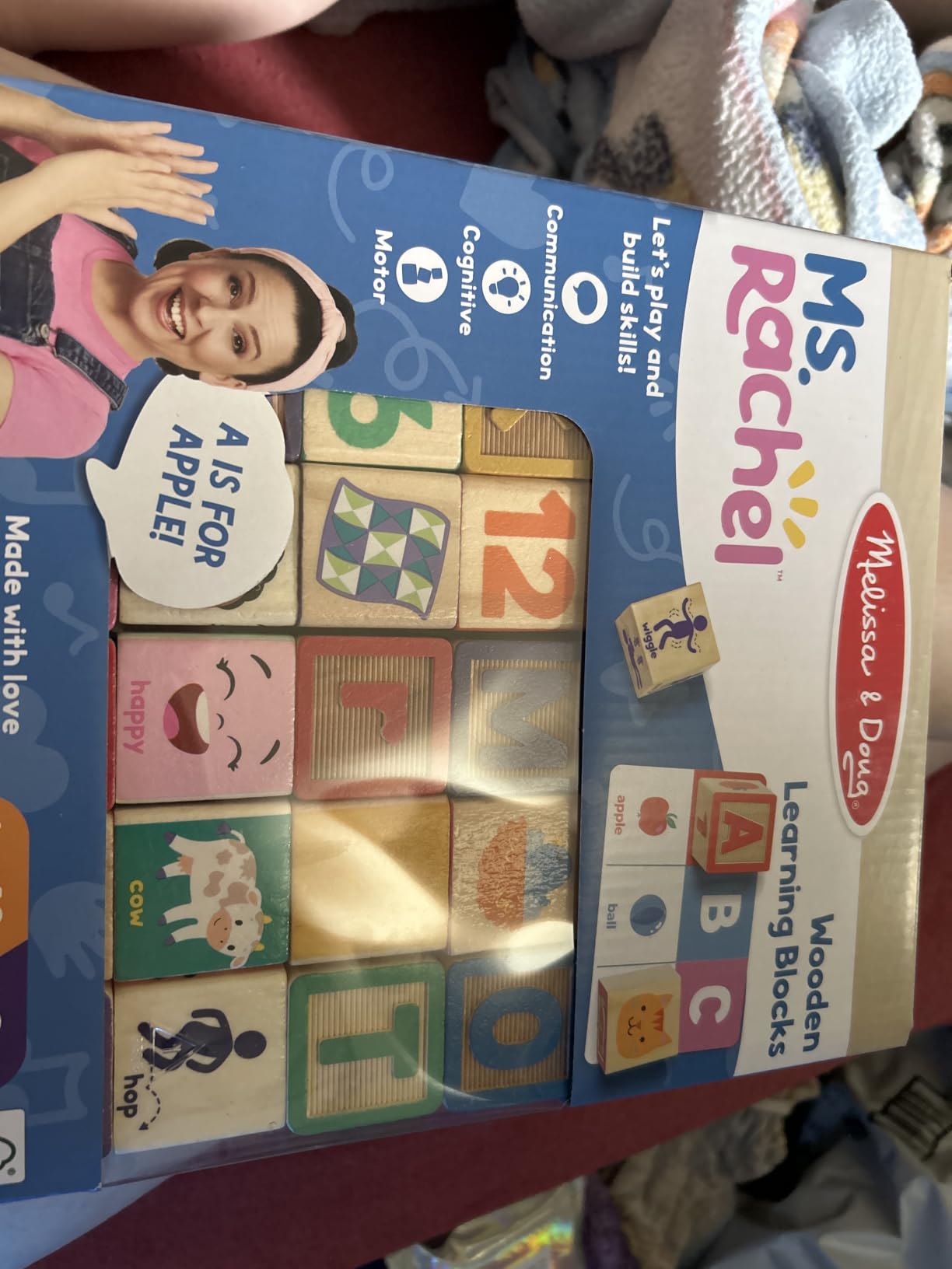 Melissa & Doug Ms. Rachel Letter, Number, and Game Wooden Learning Blocks with Activity Cards for Girls and Boys Toddlers Ages 18 Months+ - FSC Certified customer photo 2