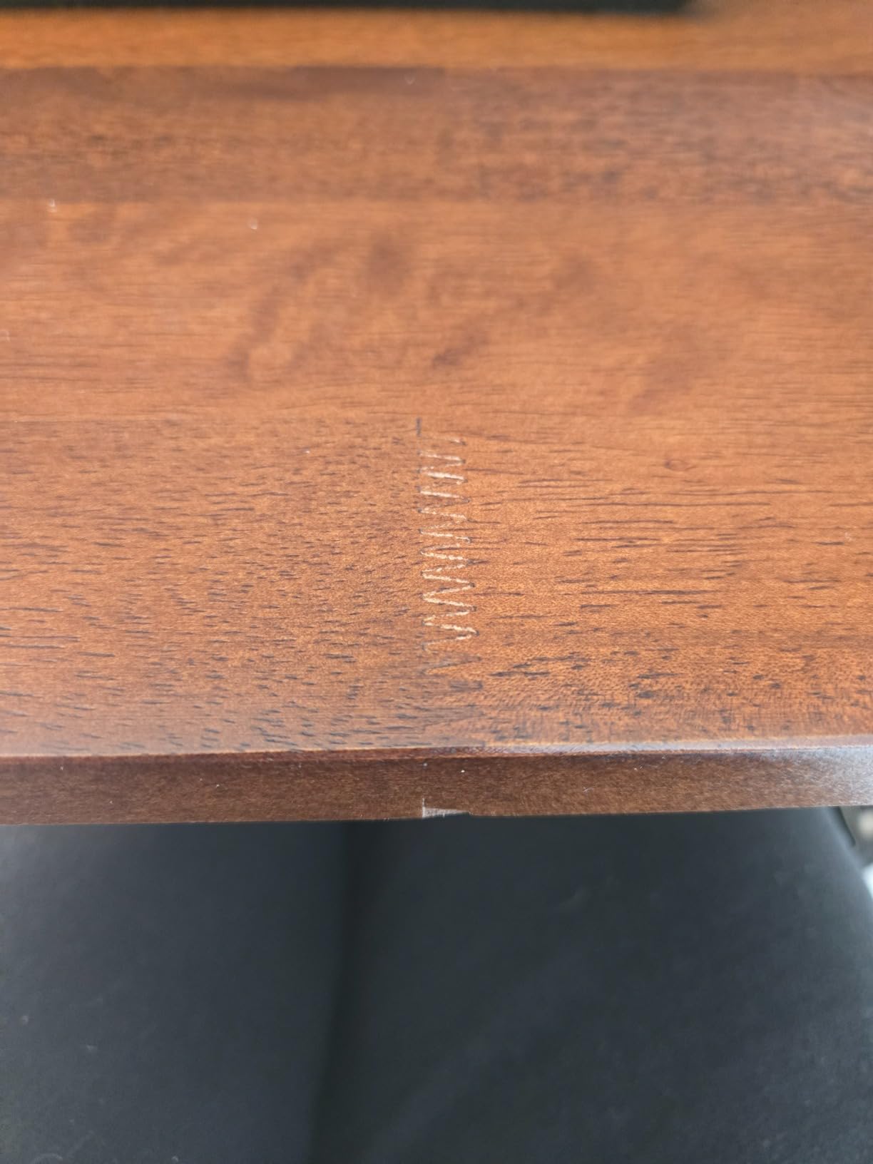 Computer Desk with Drawers, Solid Wood Writing Desk, Mid Century Modern Home Office Desks, Oak Study Table, Small Desk for Bedroom, 29.1 H x 39.4 W x 21.7 D Inches, Walnut customer photo 1