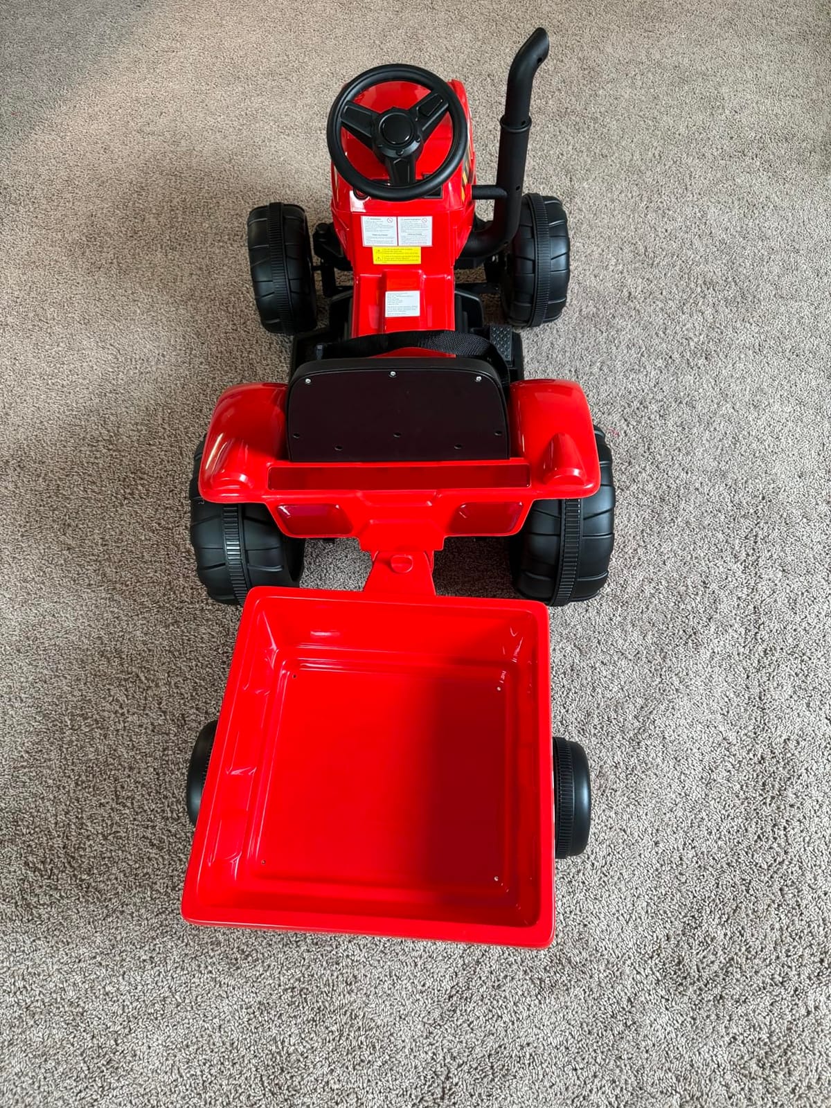 OLAKIDS 12V Kids Ride on Tractor, Battery Powered Motorized Electric Car with Trailer, Dual Motors, Remote Control, Light, Music, USB, Toddler Vehicle Toys for Boys Girls (Green) customer photo 1