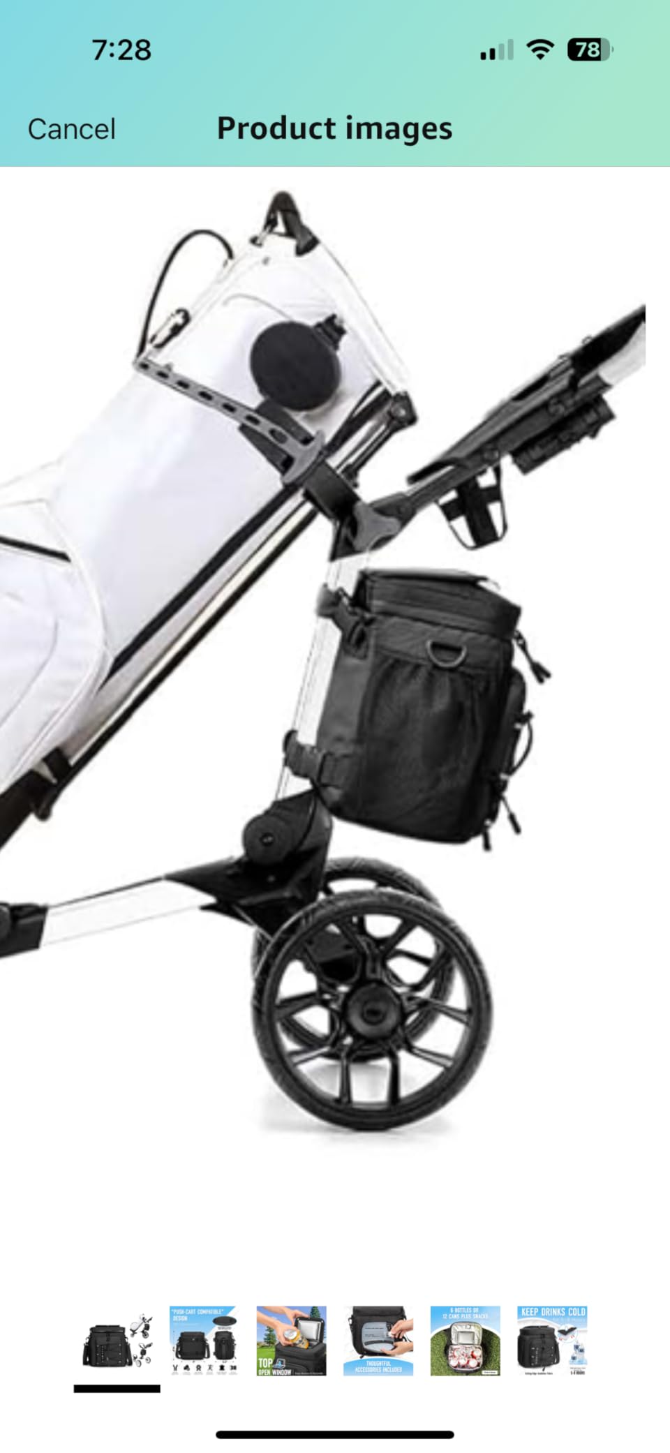 Golf Cart Cooler Bag Insulated - Soft Cooler Bag Fits on Golf Push Cart customer photo 1